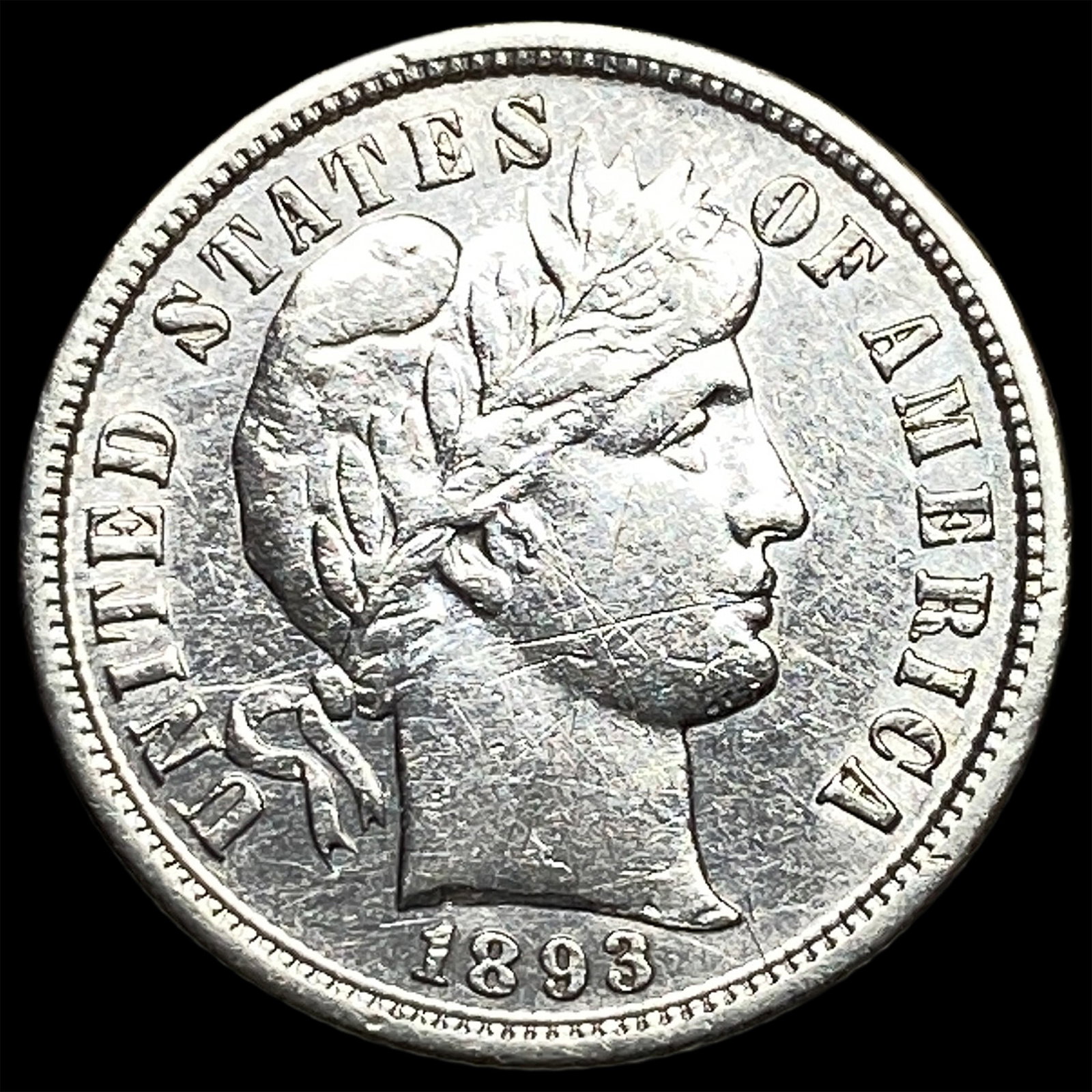 1893-S Silver Barber Dime HIGH GRADE: 1893-S Silver Barber Dime HIGH GRADE