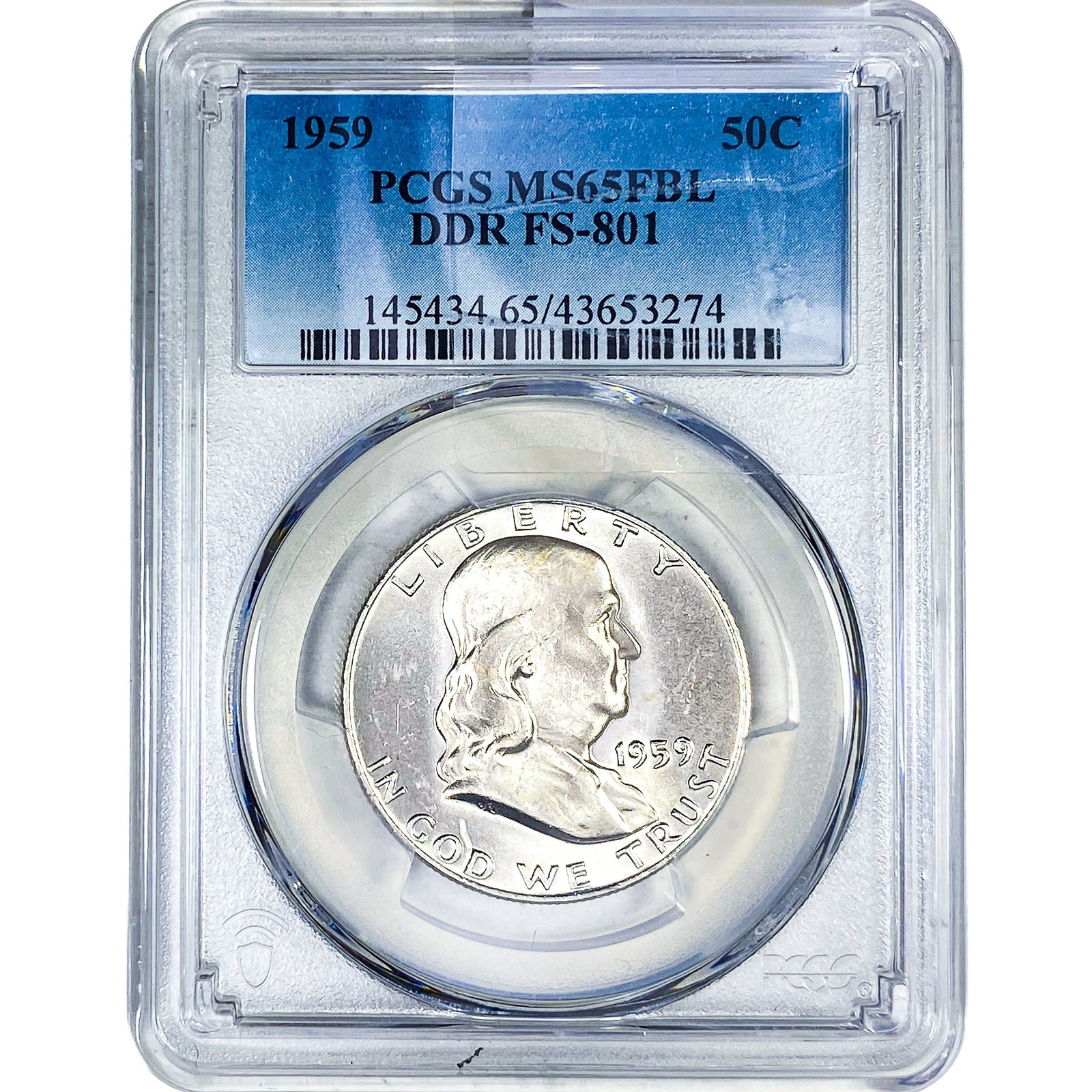 1959 Franklin Half Dollar PCGS MS65 FBL DDR: 1959 Franklin Half Dollar PCGS MS65 FBL DDR