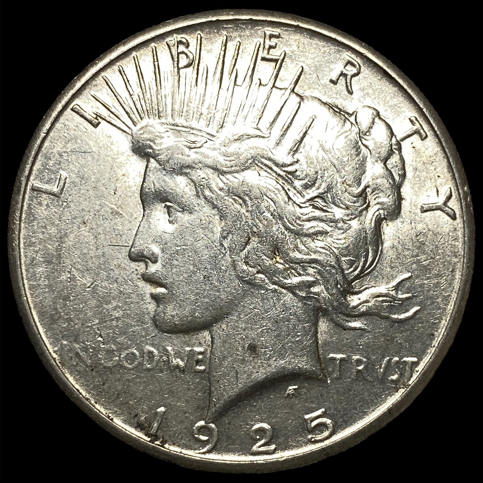 1925-S Silver Peace Dollar CHOICE AU: 1925-S Silver Peace Dollar CHOICE AU