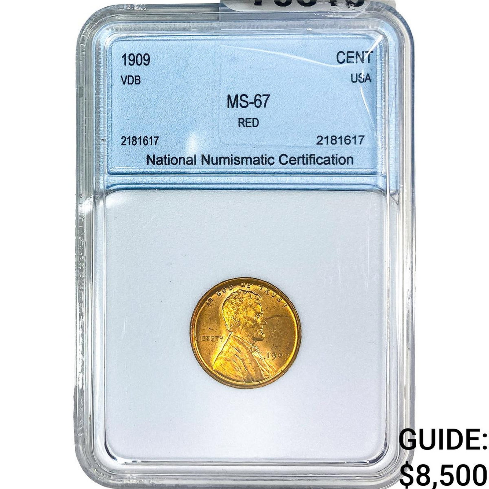 1909 Wheat Cent NNC MS67 RD: 1909 Wheat Cent NNC MS67 RD