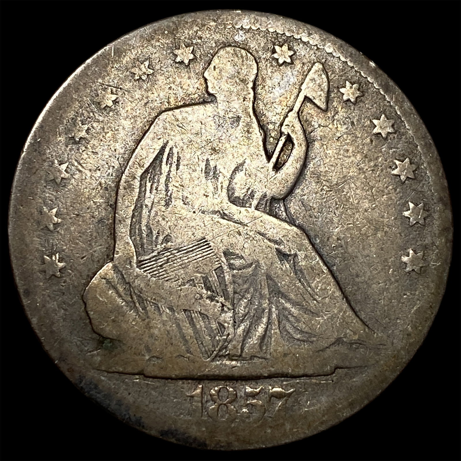 1857 Seated Liberty Half Dollar NICELY CIRCULATED: 1857 Seated Liberty Half Dollar NICELY CIRCULATED