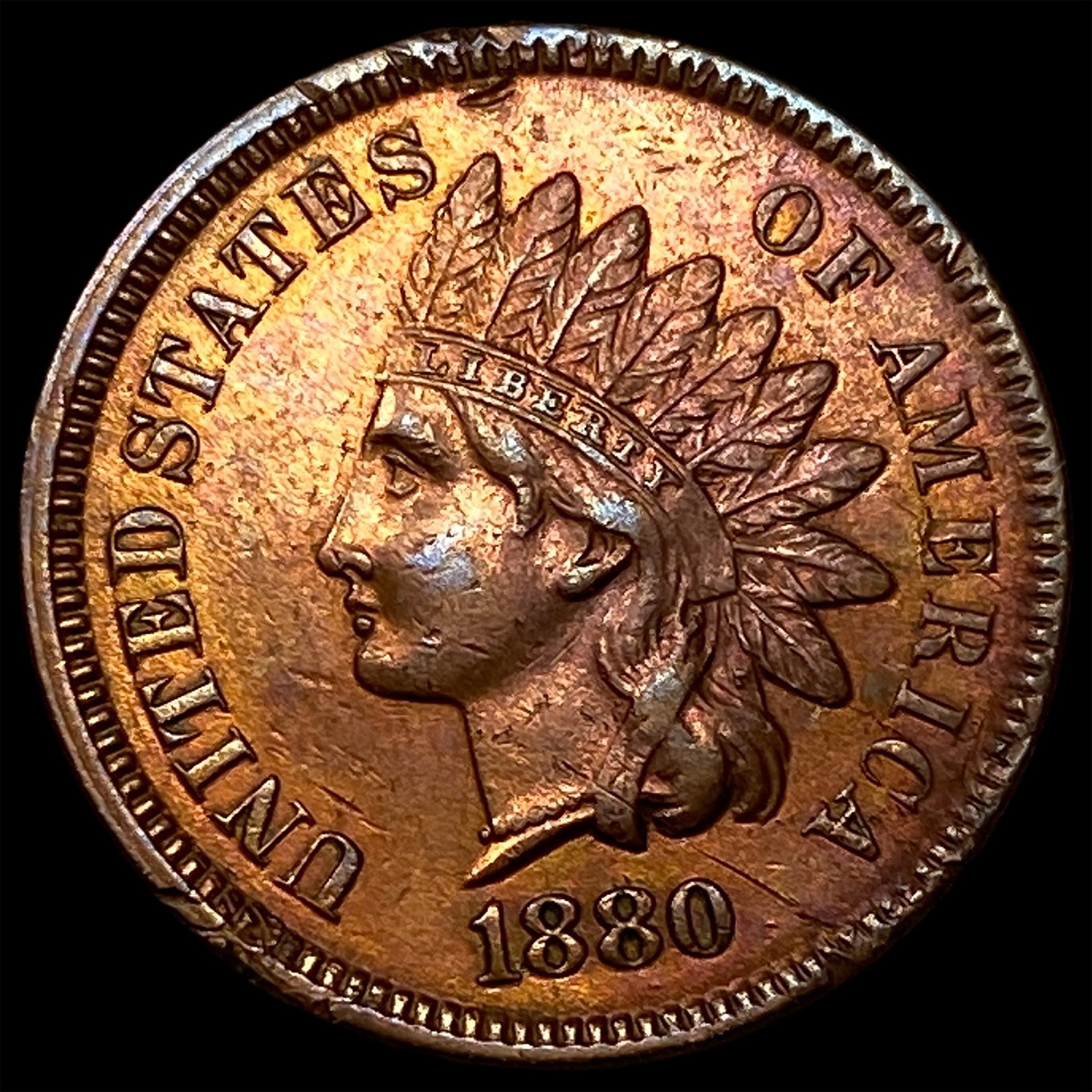 1880 Indian Head Cent CLOSELY UNCIRCULATED (1 of 2)