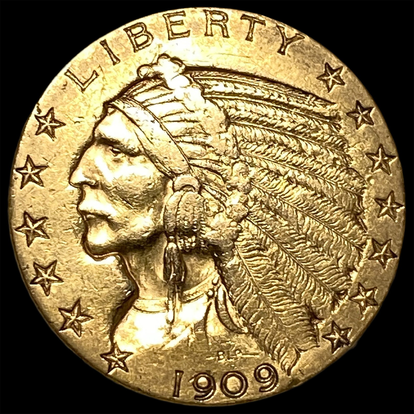 1909 Indian Head $5 Gold Half Eagle CHOICE AU: 1909 Indian Head $5 Gold Half Eagle CHOICE AU