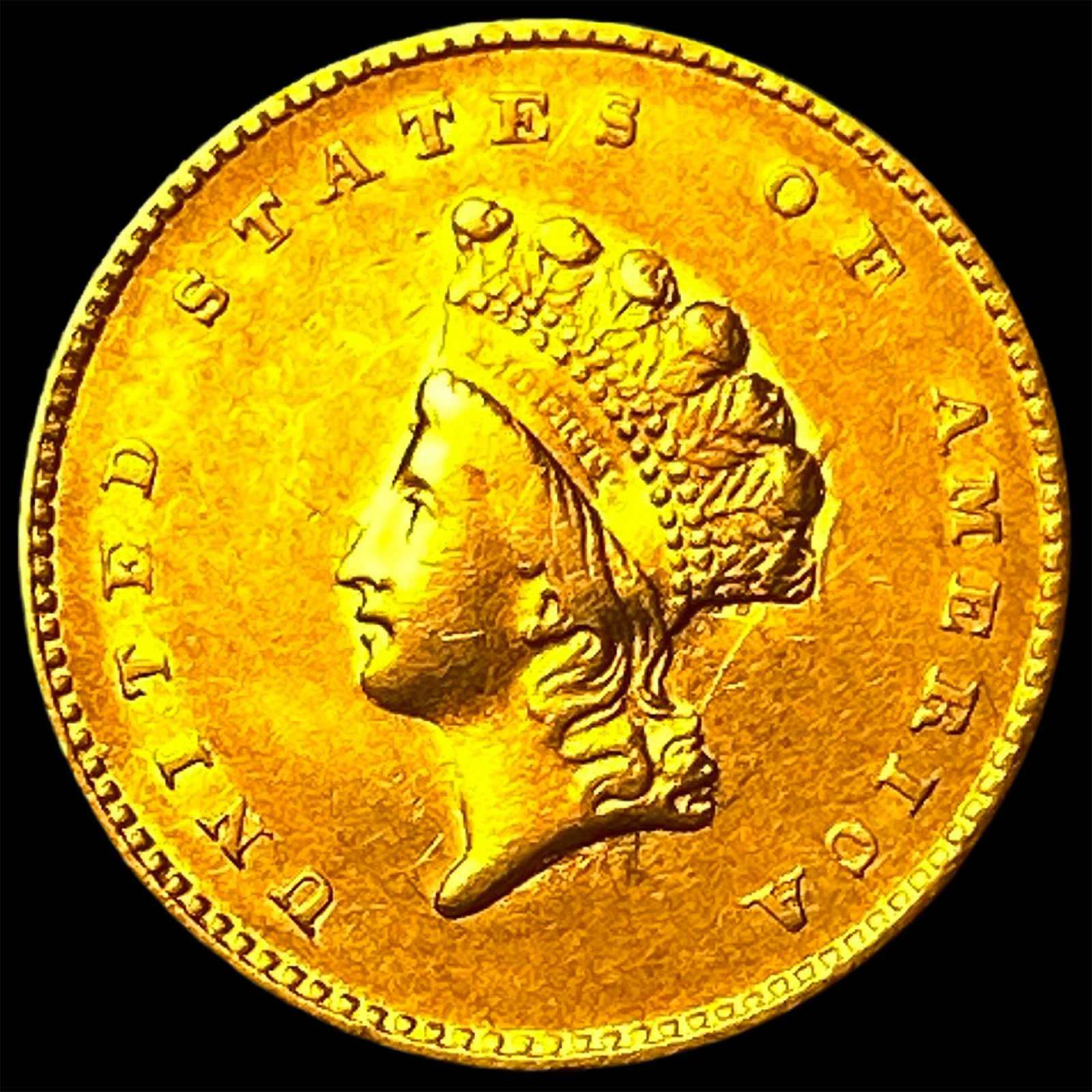 1855 Gold $1 Indian Princess Head Type 2 UNCIRCULATED: 1855 Gold $1 Indian Princess Head Type 2 UNCIRCULATED
