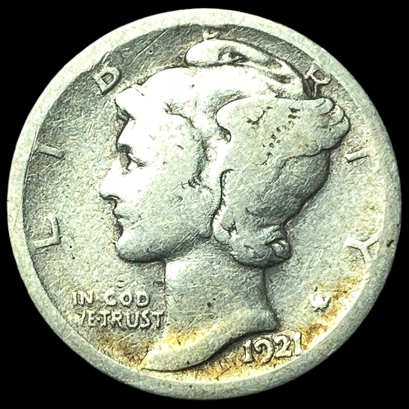 1921 Mercury Dime NICELY CIRCULATED (1 of 2)