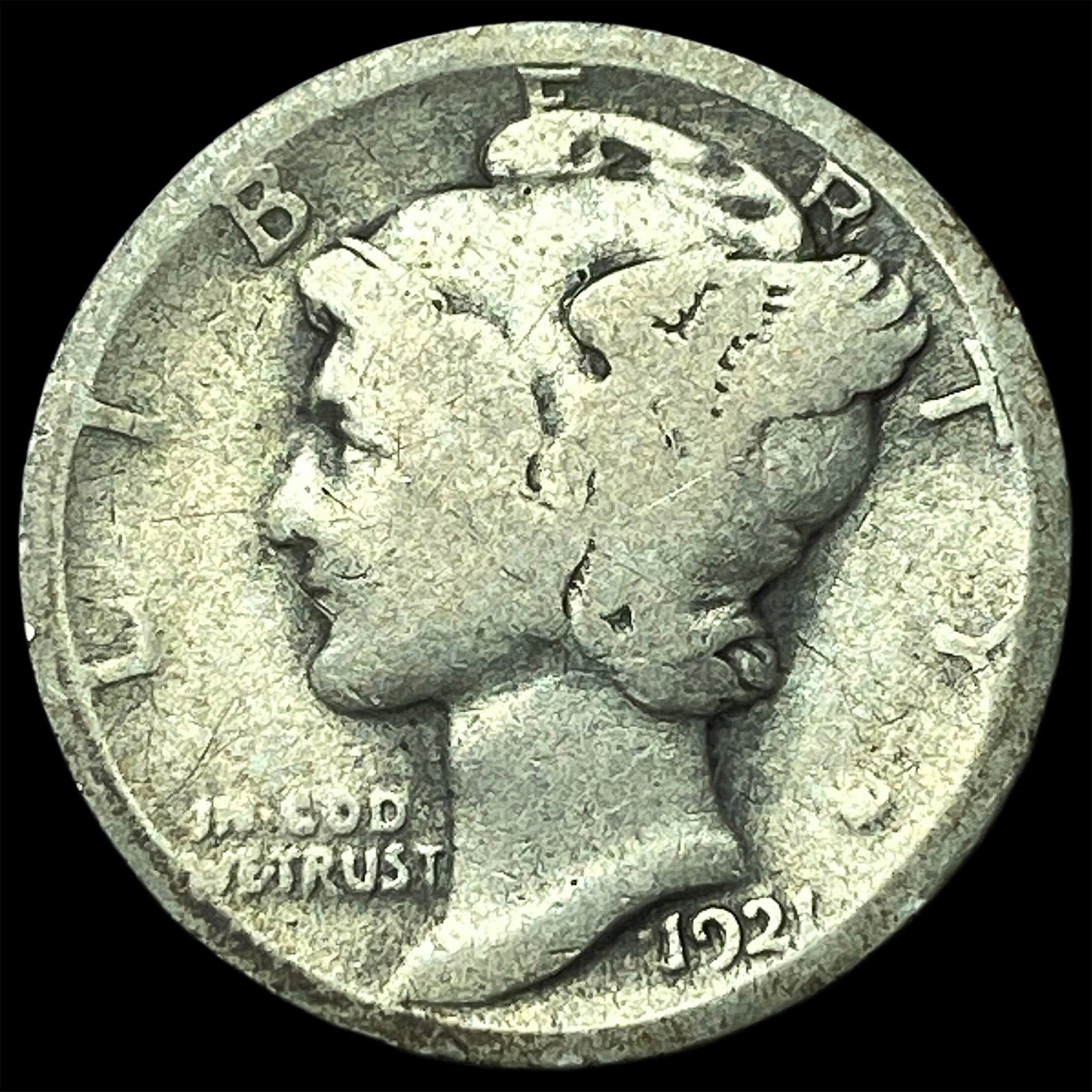 1921 Mercury Dime LIGHTLY CIRCULATED: 1921 Mercury Dime LIGHTLY CIRCULATED
