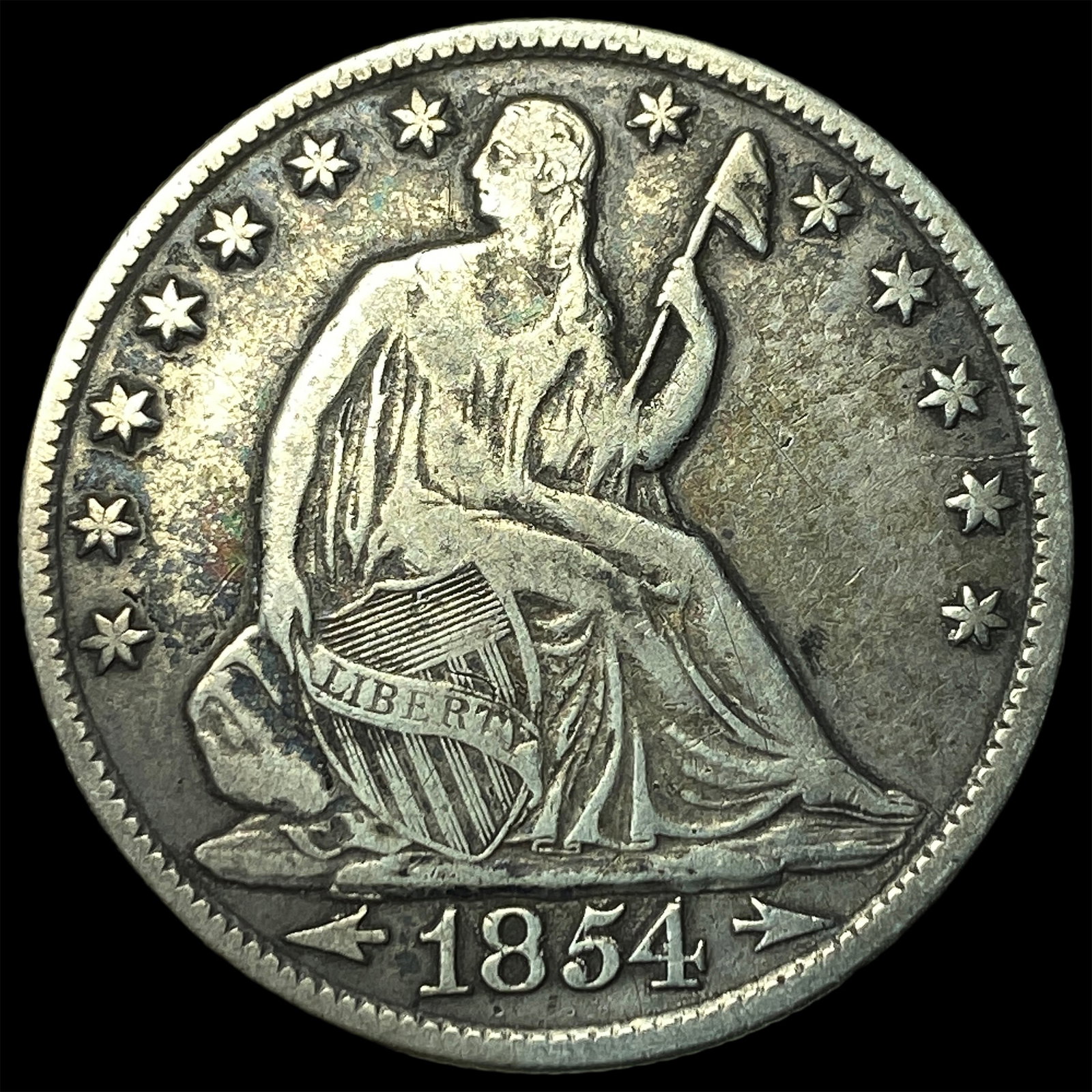 1854-O Silver Half Dollar NEARLY UNCIRCULATED: 1854-O Silver Half Dollar NEARLY UNCIRCULATED