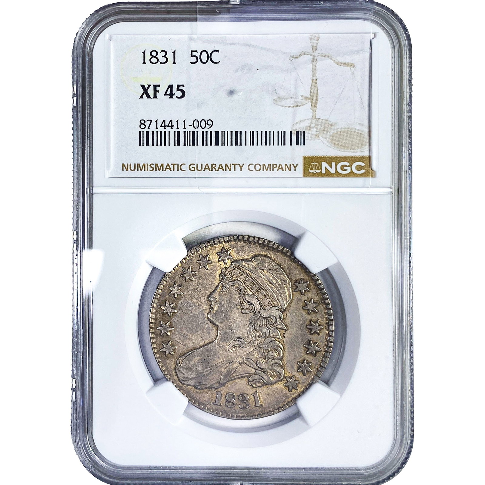 1831 Capped Bust Half Dollar NGC XF45: 1831 Capped Bust Half Dollar NGC XF45