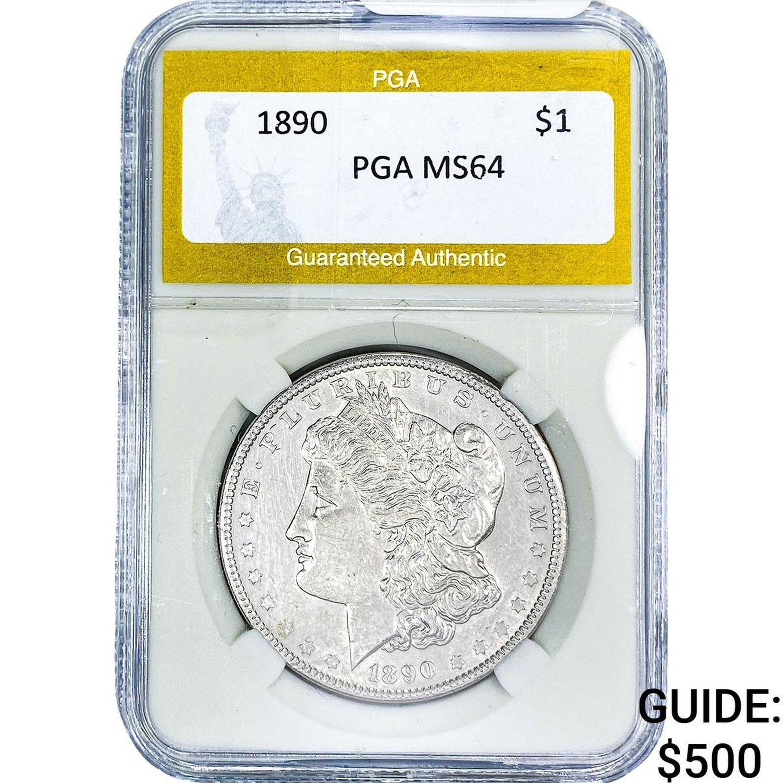 1890 Morgan Silver Dollar PGA MS64: 1890 Morgan Silver Dollar PGA MS64