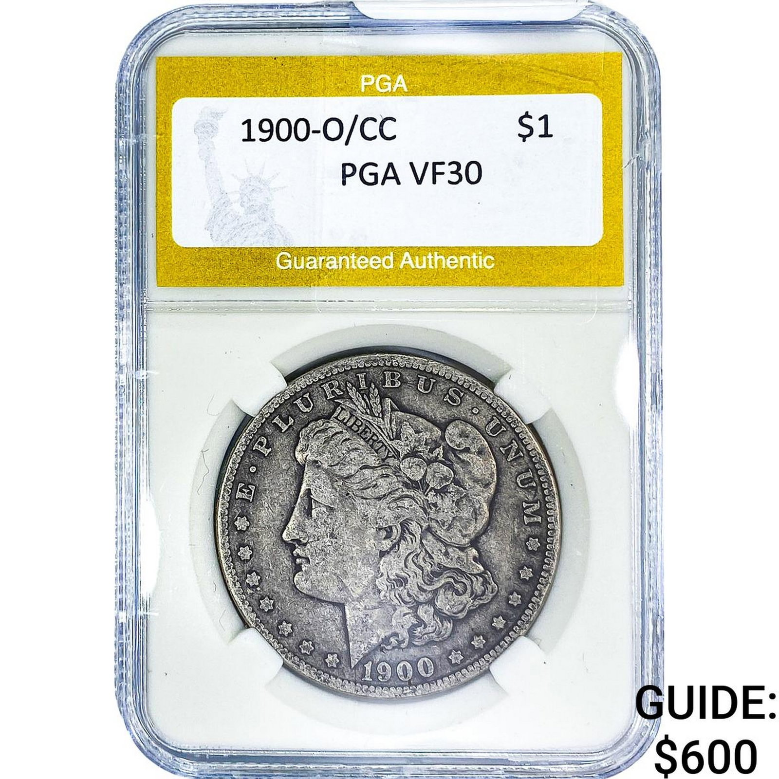 1900-O/CC Morgan Silver Dollar PGA VF30: 1900-O/CC Morgan Silver Dollar PGA VF30
