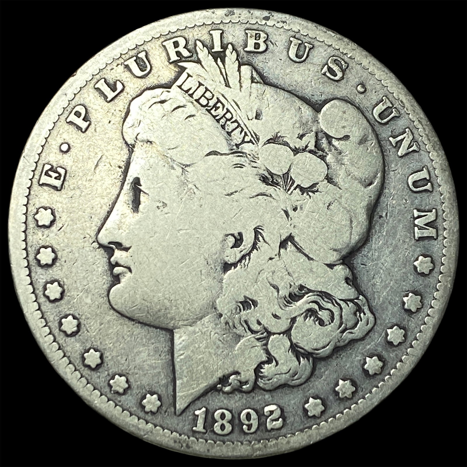 1892 Silver Morgan Dollar LIGHTLY CIRCULATED: 1892 Silver Morgan Dollar LIGHTLY CIRCULATED