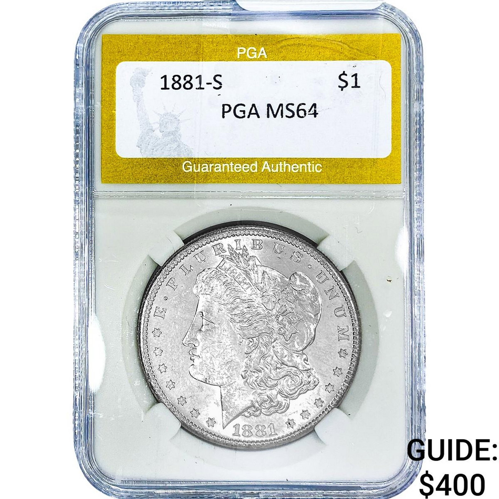 1881-S Morgan Silver Dollar PGA MS64: 1881-S Morgan Silver Dollar PGA MS64