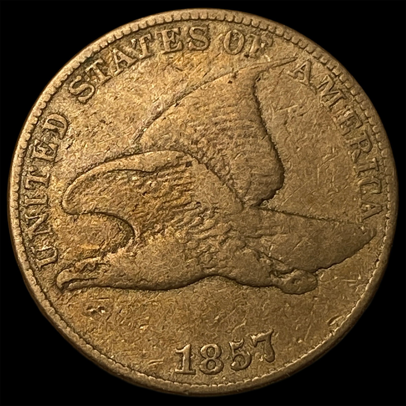 1857 Flying Eagle Cent NEARLY UNCIRCULATED: 1857 Flying Eagle Cent NEARLY UNCIRCULATED