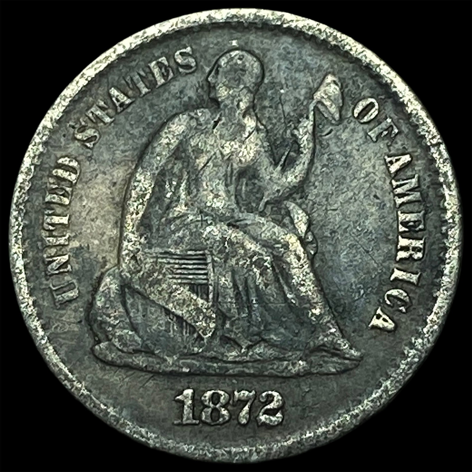 1872-S Silver Half Dime LIGHTLY CIRCULATED: 1872-S Silver Half Dime LIGHTLY CIRCULATED