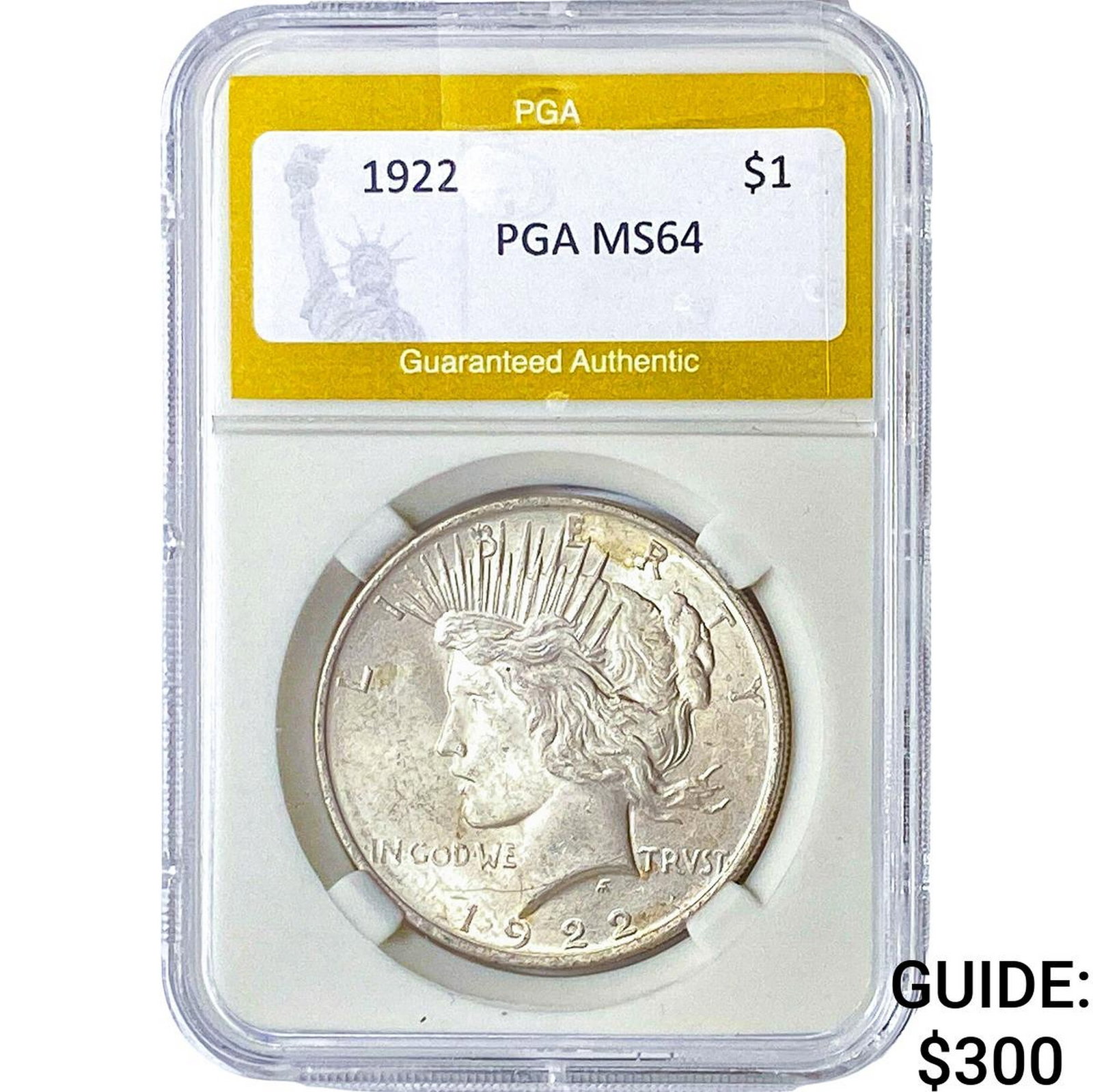 1922 Silver Peace Dollar PGA MS64: 1922 Silver Peace Dollar PGA MS64