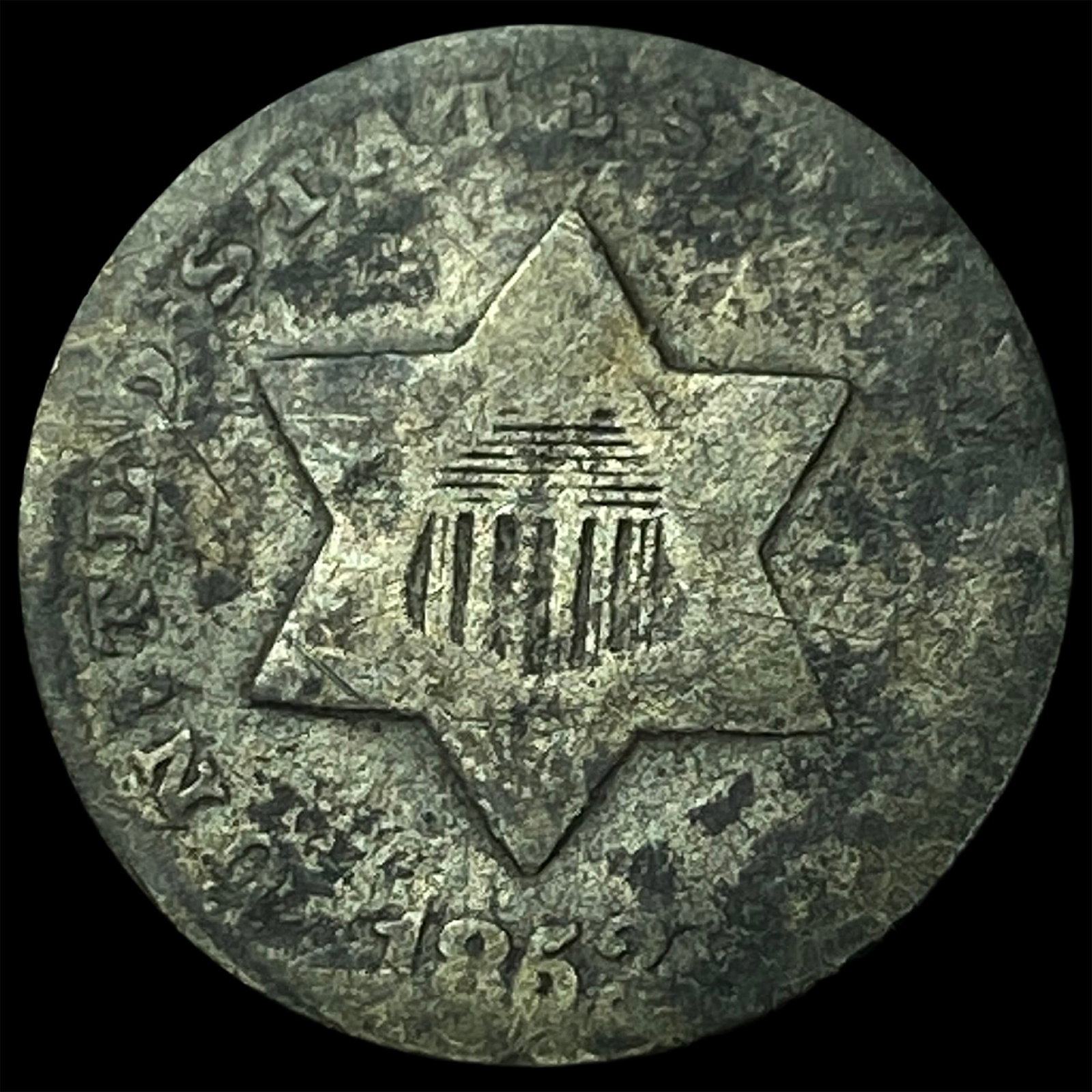 1852 Silver Three-Cent Piece LIGHTLY CIRCULATED (1 of 2)
