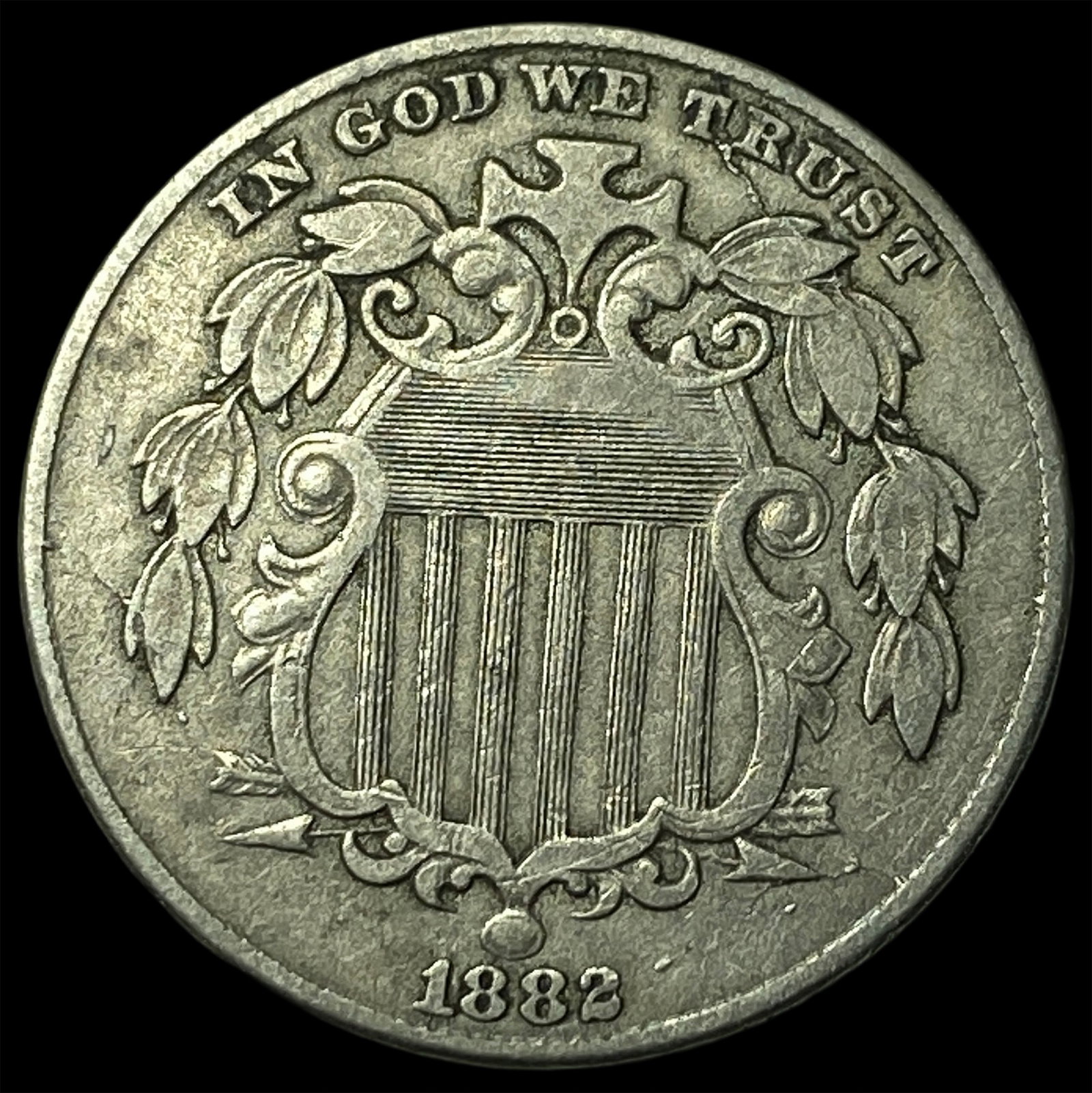 1882 Shield Nickel NEARLY UNCIRCULATED: 1882 Shield Nickel NEARLY UNCIRCULATED