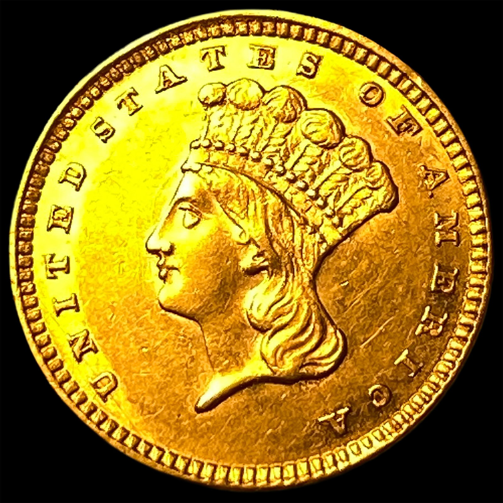 1857 Gold $1 Indian Head Type 3 UNCIRCULATED: 1857 Gold $1 Indian Head Type 3 UNCIRCULATED