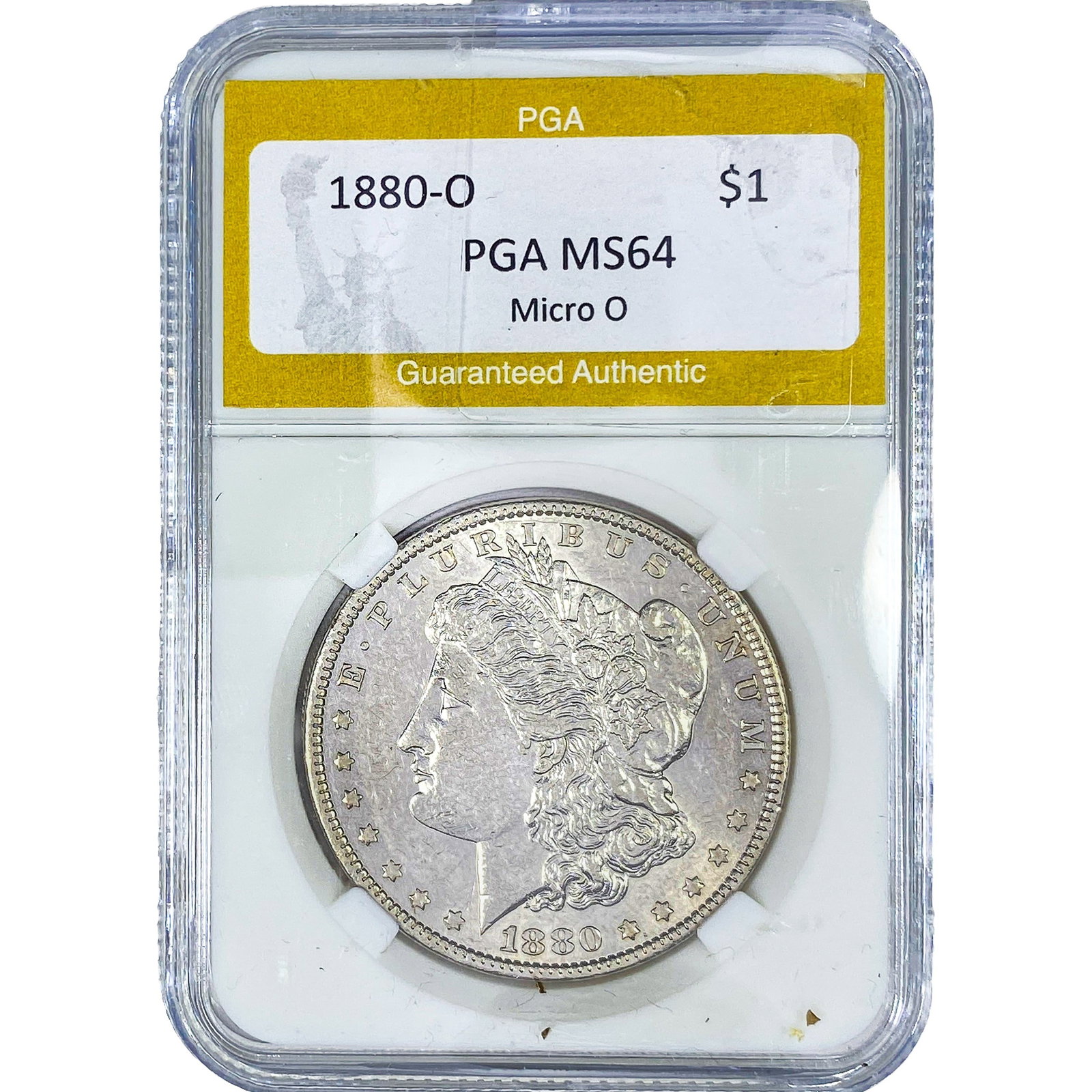 1880-O Morgan Silver Dollar PGA MS64 Micro O: 1880-O Morgan Silver Dollar PGA MS64 Micro O