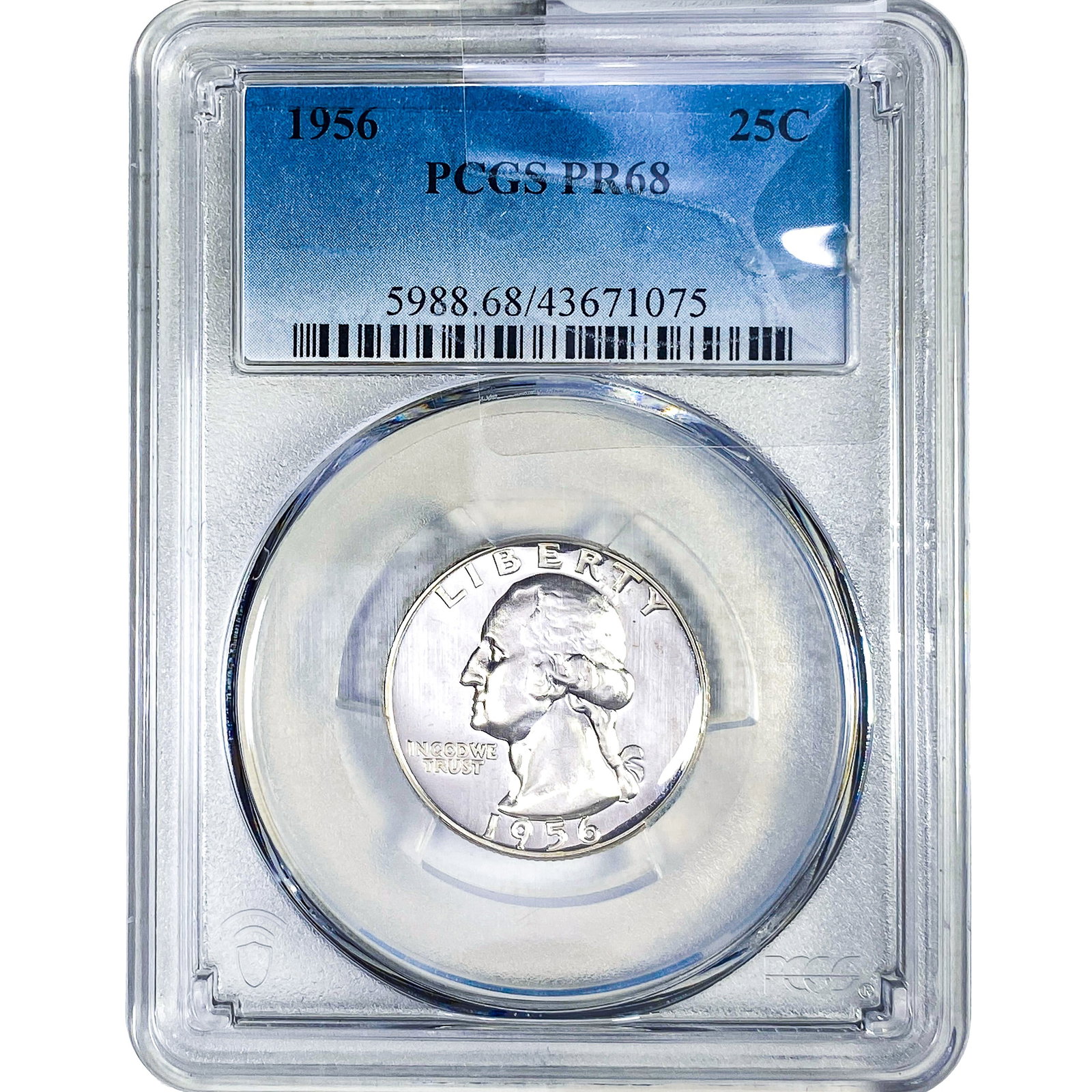 1956 Washington Silver Quarter PCGS PR68: 1956 Washington Silver Quarter PCGS PR68