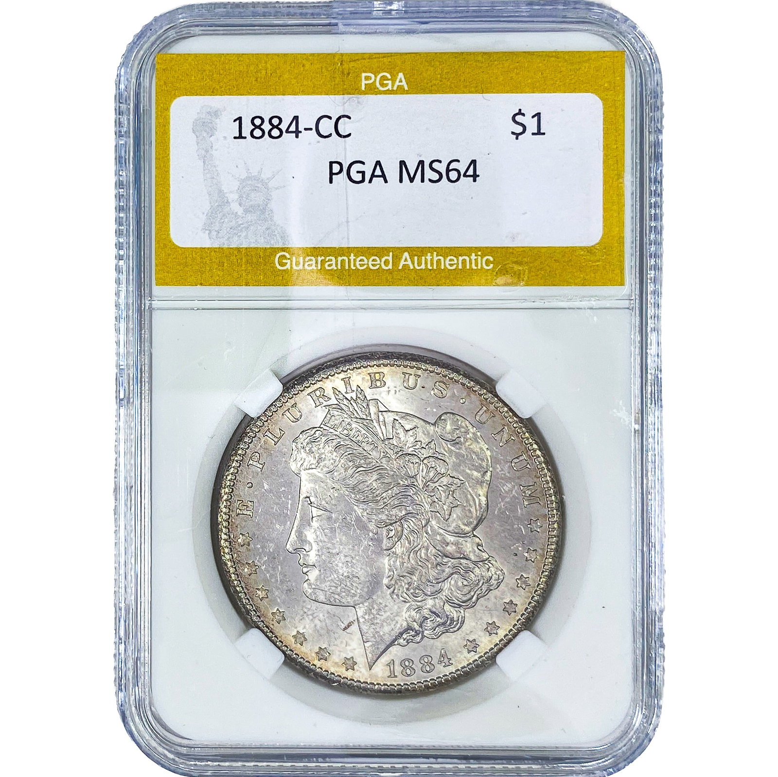 1884-CC Morgan Silver Dollar PGA MS64: 1884-CC Morgan Silver Dollar PGA MS64