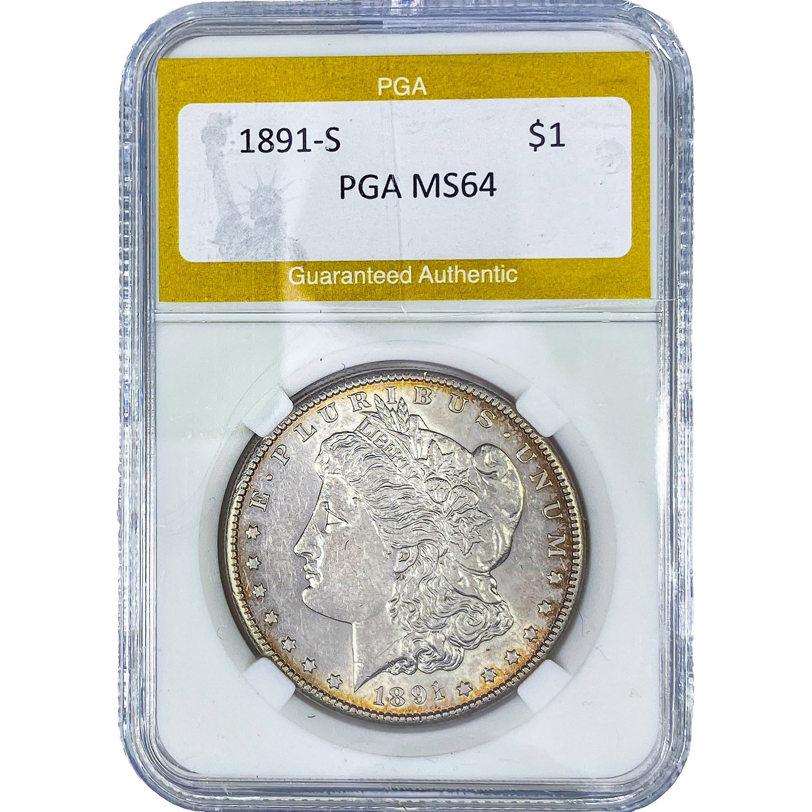 1891-S Morgan Silver Dollar PGA MS64 (1 of 2)