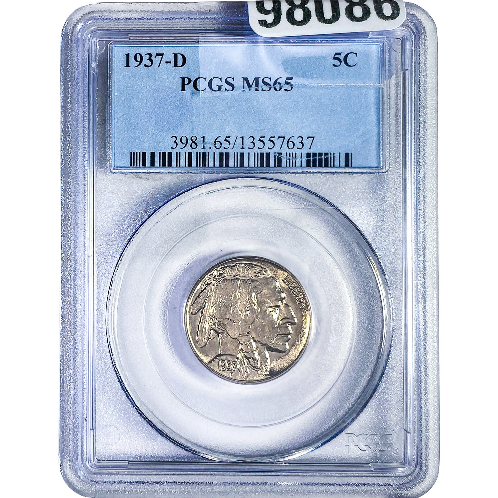 1937-D Buffalo Nickel PCGS MS65: 1937-D Buffalo Nickel PCGS MS65