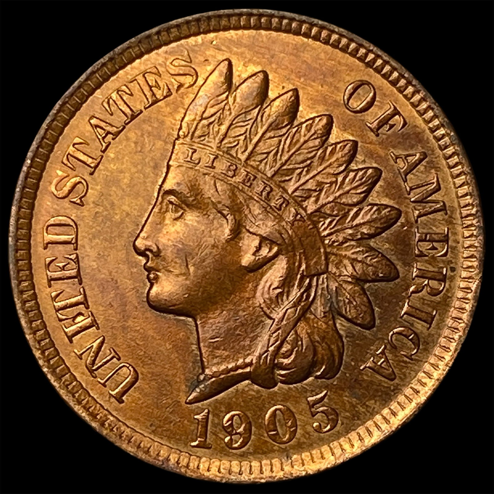 1905 Indian Head Cent NEARLY UNCIRCULATED: 1905 Indian Head Cent NEARLY UNCIRCULATED