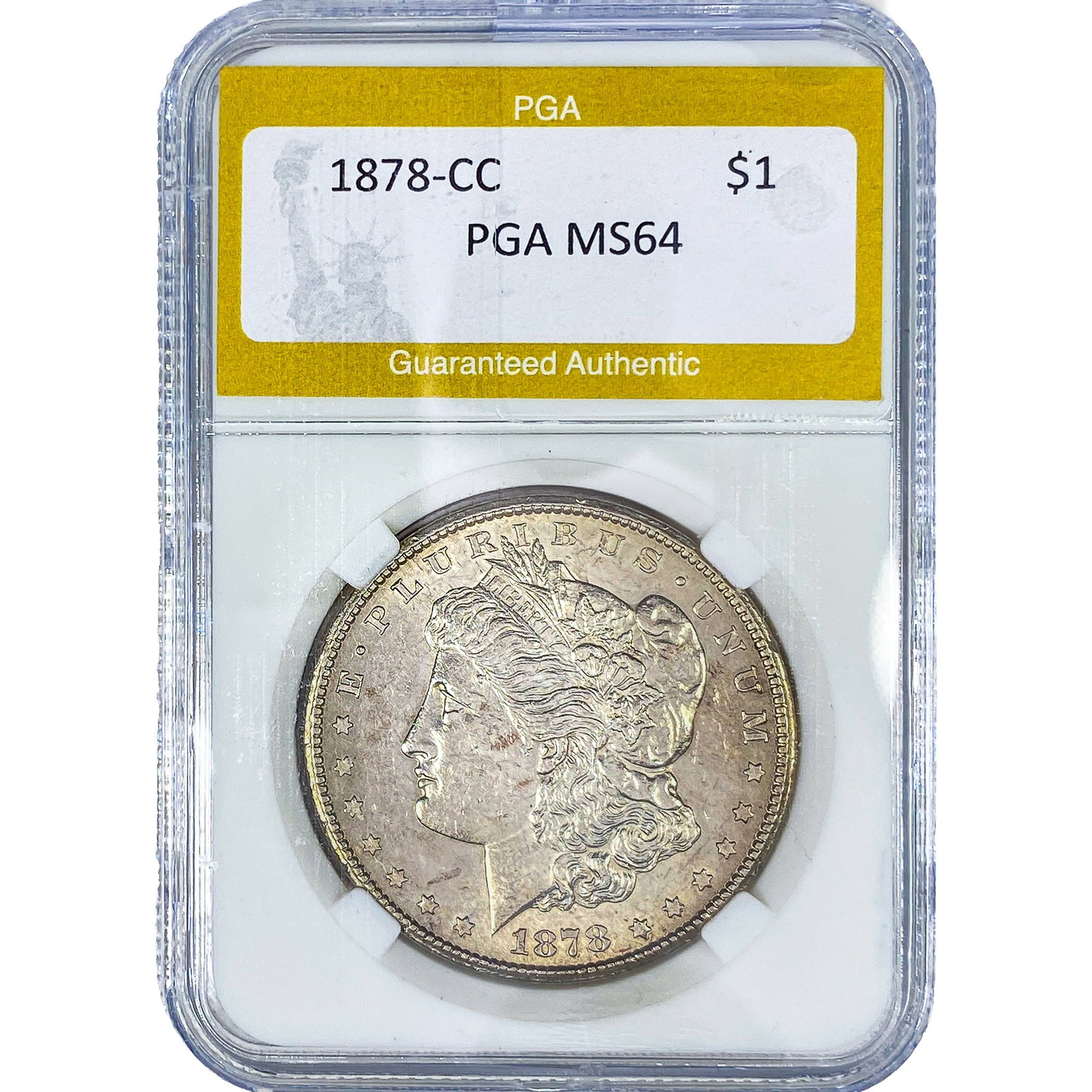 1878-CC Morgan Silver Dollar PGA MS64: 1878-CC Morgan Silver Dollar PGA MS64