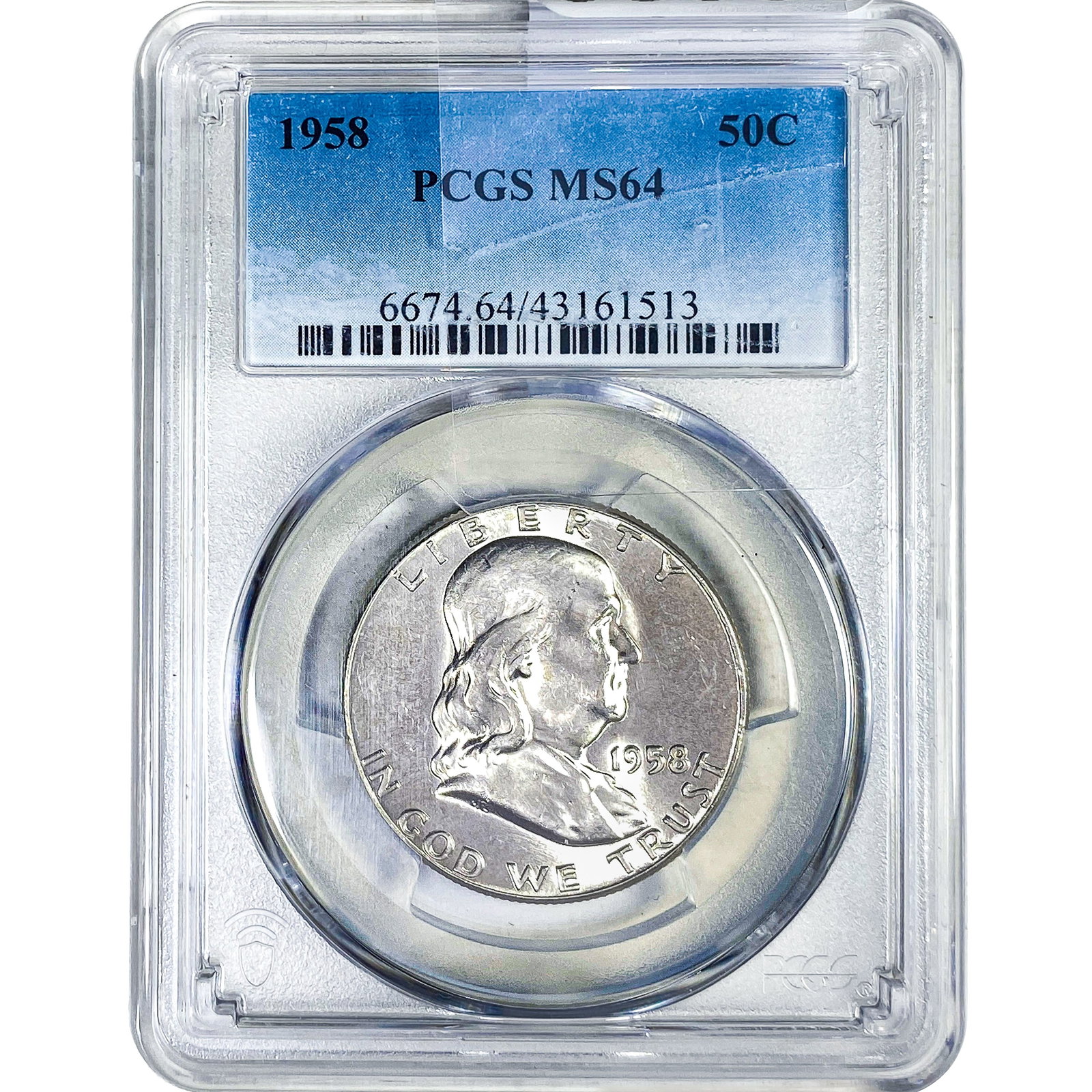 1958 Franklin Half Dollar NGC MS64: 1958 Franklin Half Dollar NGC MS64