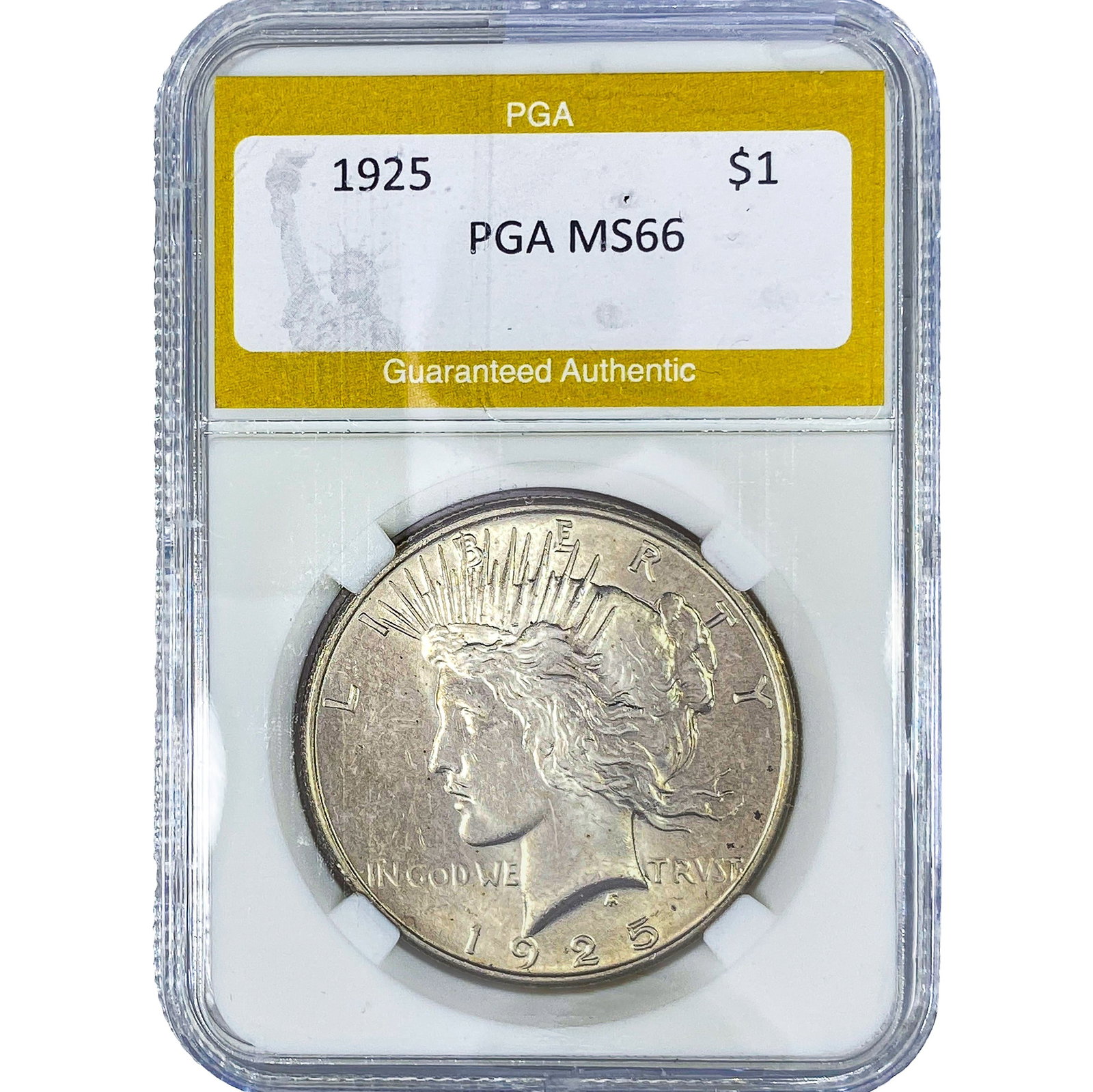 1925 Silver Peace Dollar PGA MS66: 1925 Silver Peace Dollar PGA MS66