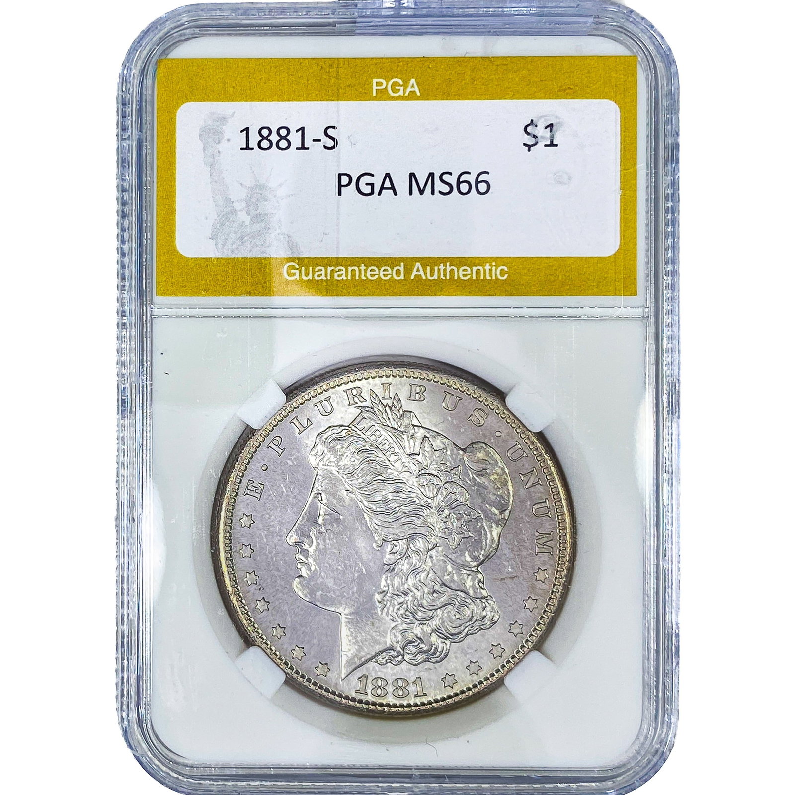 1881-S Morgan Silver Dollar PGA MS66: 1881-S Morgan Silver Dollar PGA MS66