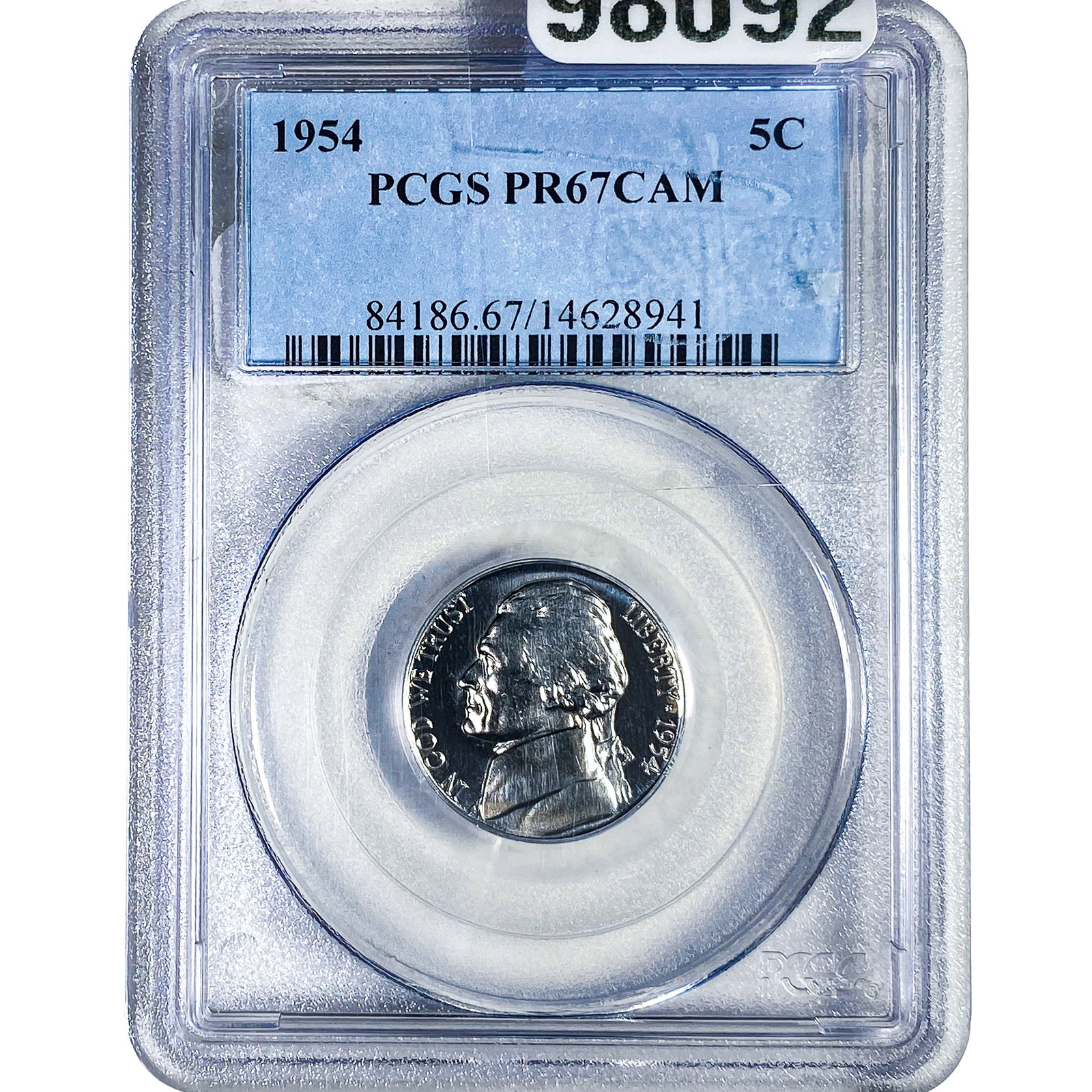 1954 Jefferson Nickel PCGS PR67 CAM: 1954 Jefferson Nickel PCGS PR67 CAM
