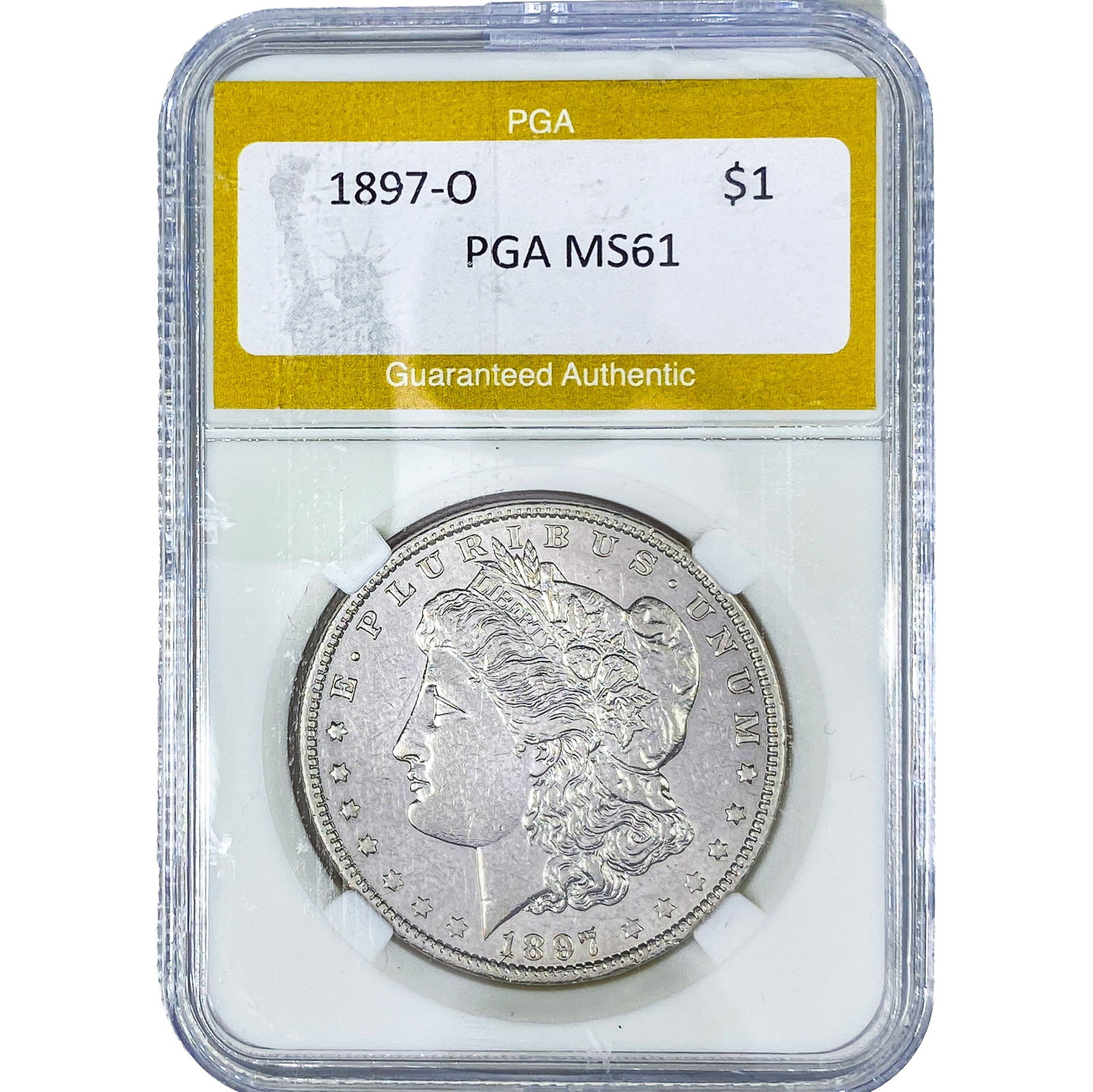 1897-O Morgan Silver Dollar PGA MS61: 1897-O Morgan Silver Dollar PGA MS61
