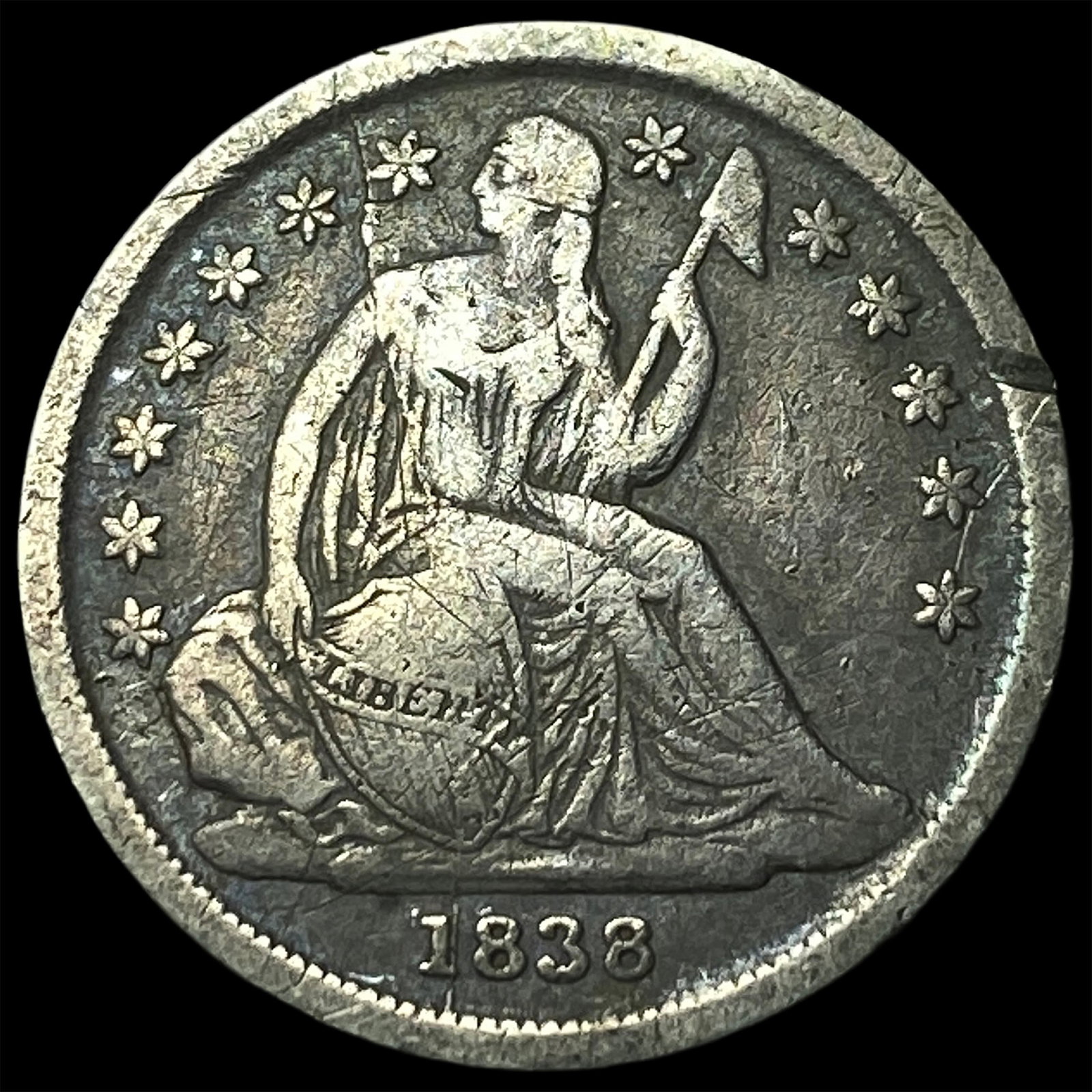 1838 Seated Liberty Dime LIGHTLY CIRCULATED (1 of 2)