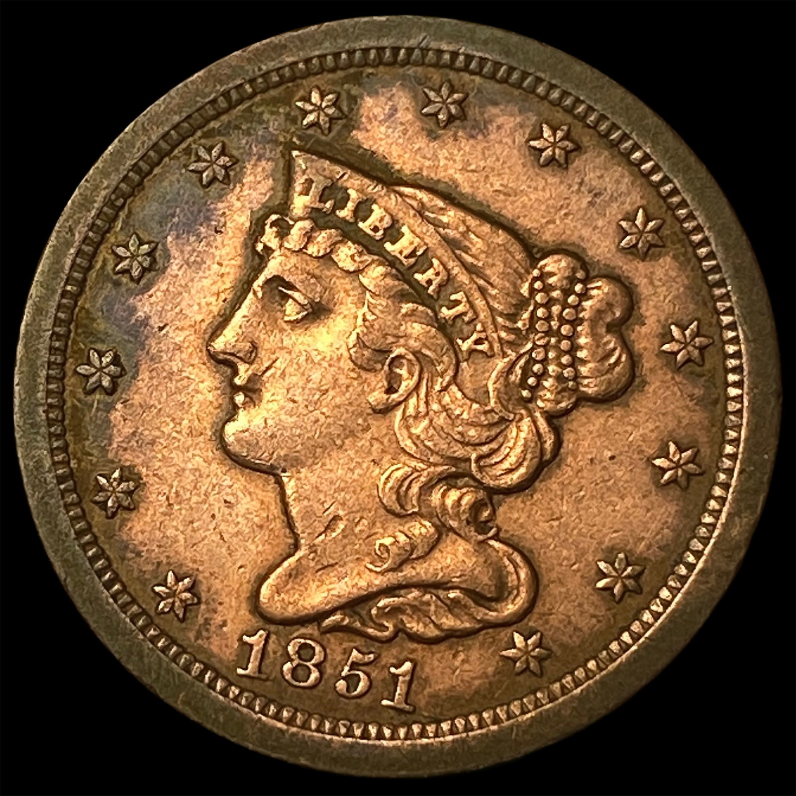 1851 Braided Hair Half Cent UNCIRCULATED (1 of 2)