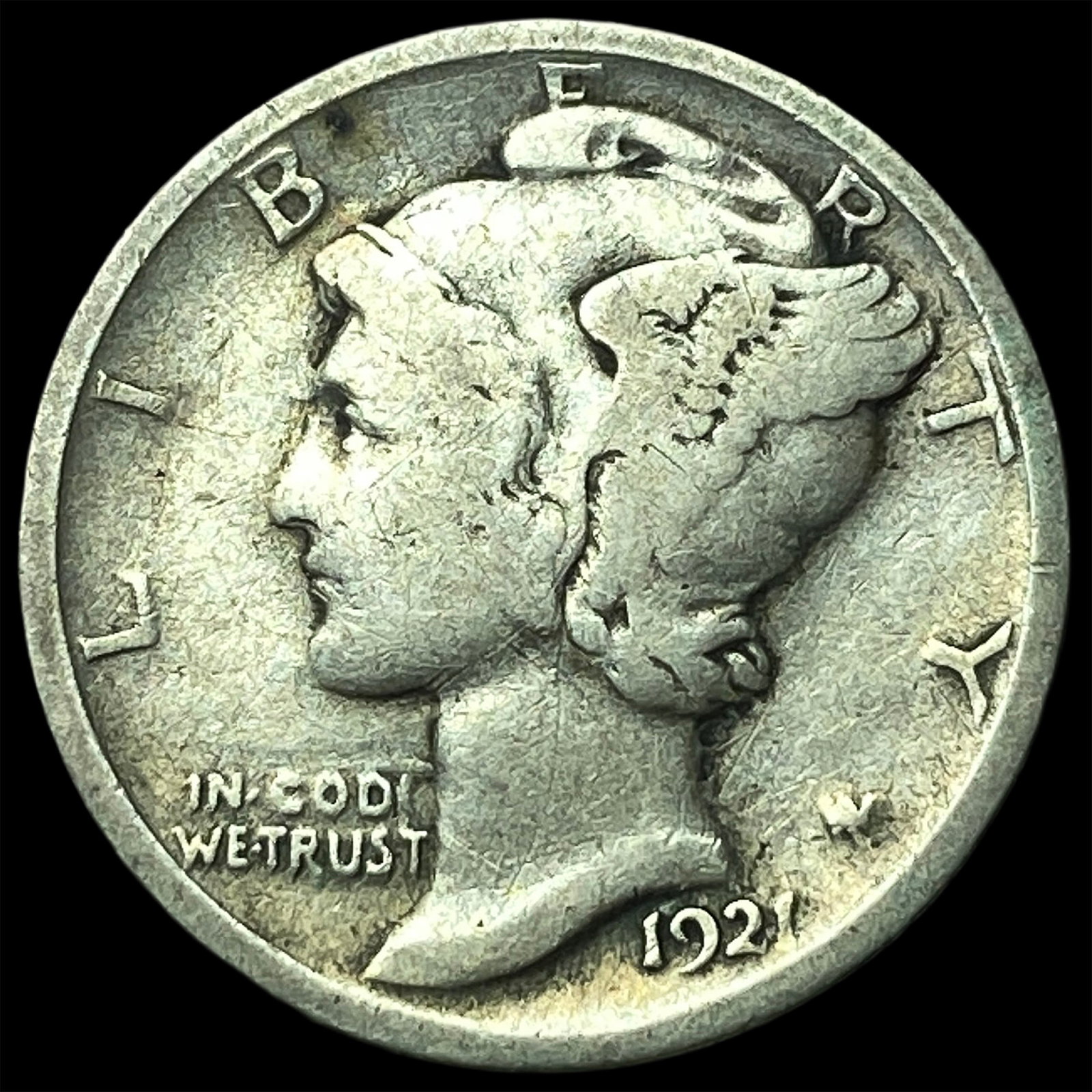 1921 Mercury Dime LIGHTLY CIRCULATED: 1921 Mercury Dime LIGHTLY CIRCULATED