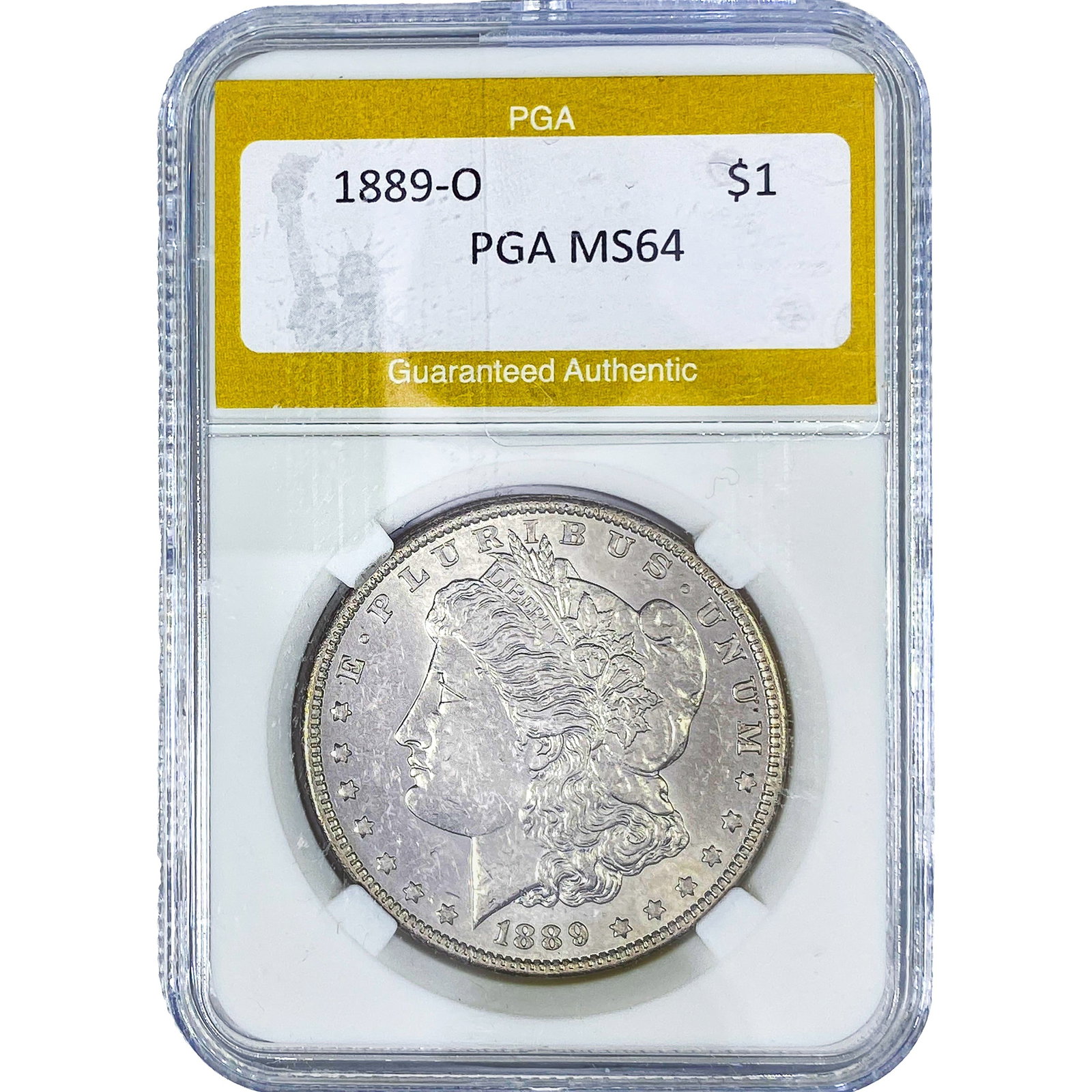 1889-O Morgan Silver Dollar PGA MS64: 1889-O Morgan Silver Dollar PGA MS64