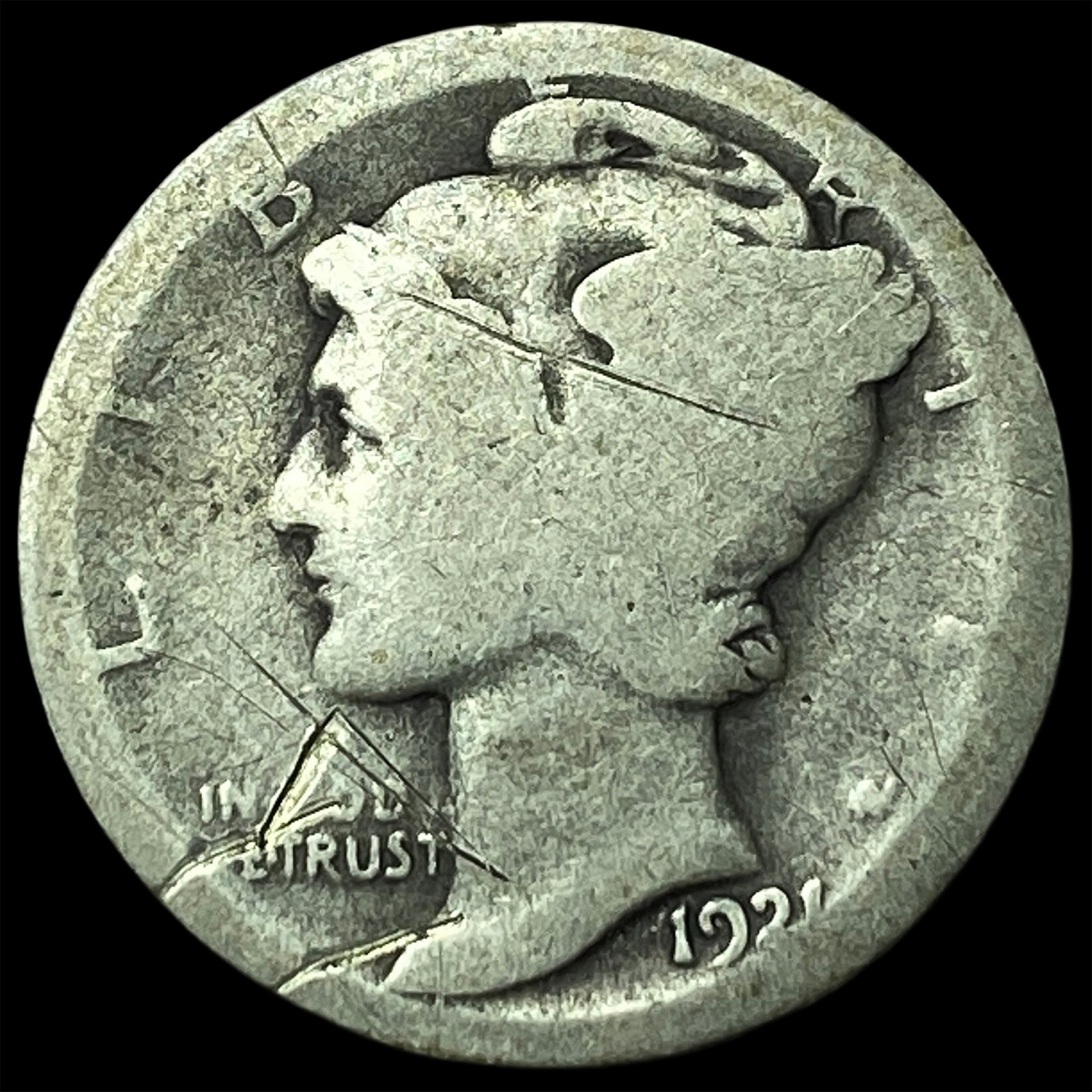 1921 Mercury Dime LIGHTLY CIRCULATED: 1921 Mercury Dime LIGHTLY CIRCULATED