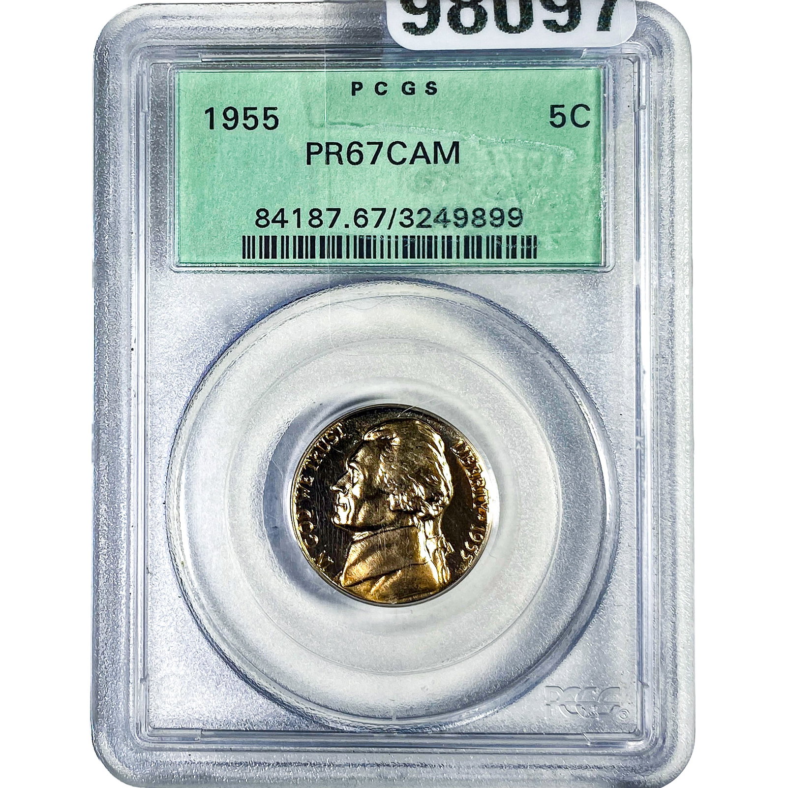 1955 Jefferson Nickel PCGS PR67 CAM: 1955 Jefferson Nickel PCGS PR67 CAM
