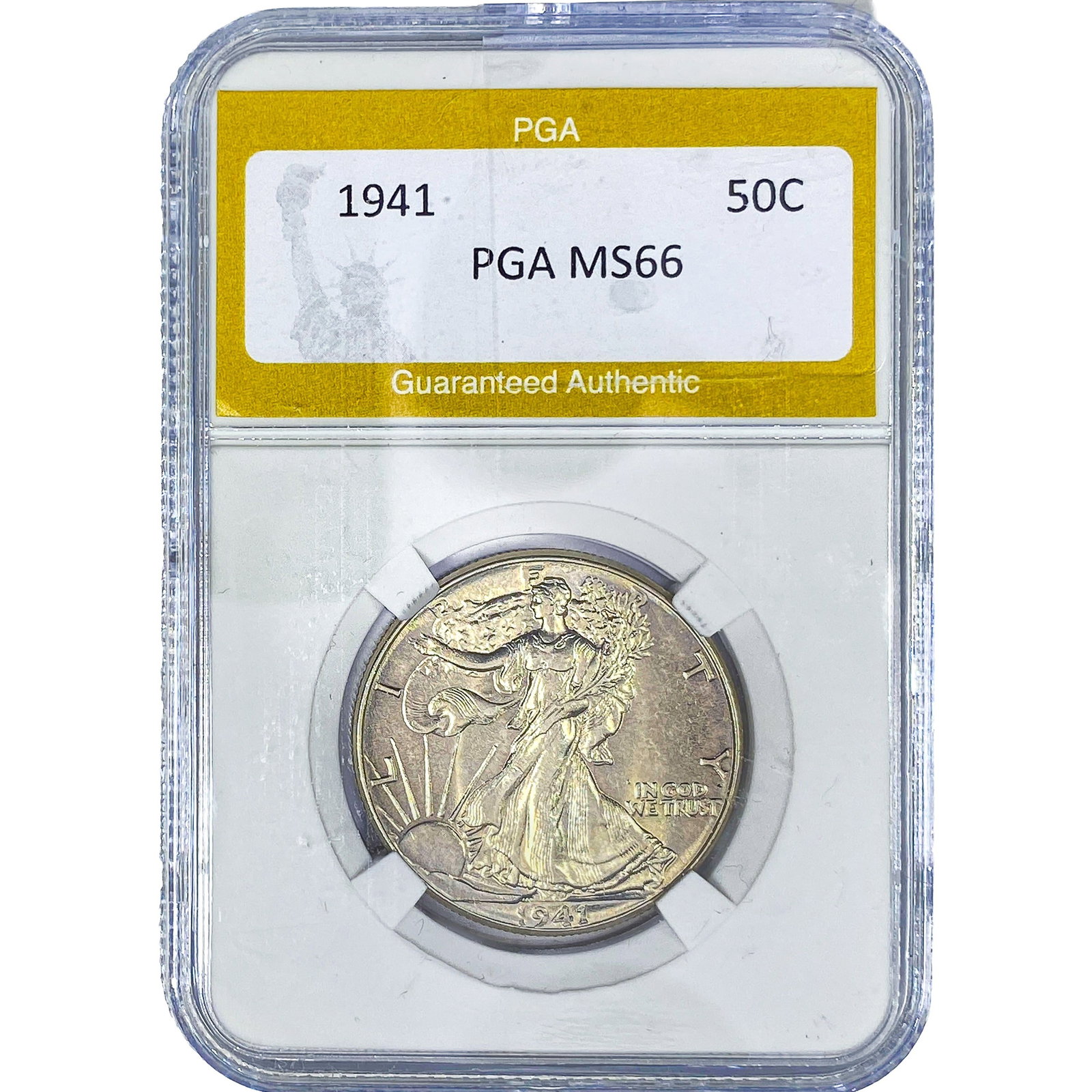 1941 Walking Liberty Half Dollar PGA MS66: 1941 Walking Liberty Half Dollar PGA MS66