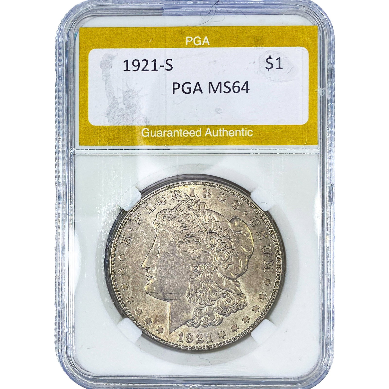 1921-S Morgan Silver Dollar PGA MS64: 1921-S Morgan Silver Dollar PGA MS64