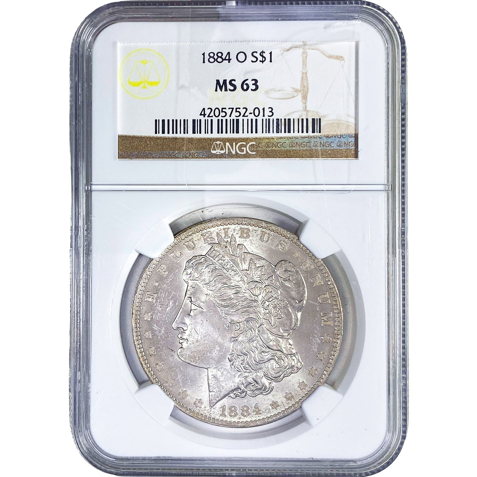 1884-O Morgan Silver Dollar NGC MS63: 1884-O Morgan Silver Dollar NGC MS63