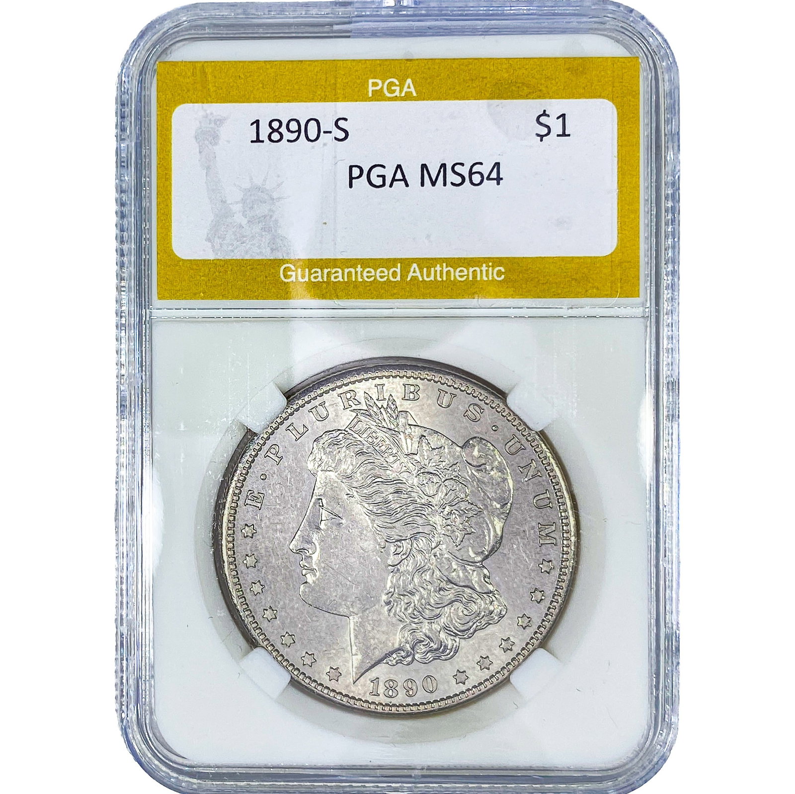 1890-S Morgan Silver Dollar PGA MS64: 1890-S Morgan Silver Dollar PGA MS64