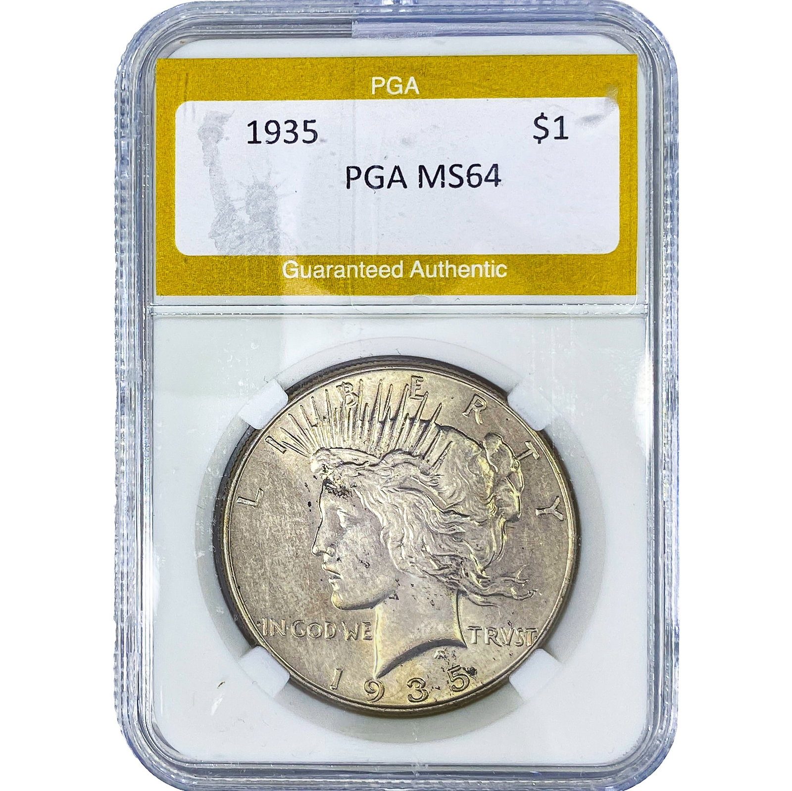 1935 Silver Peace Dollar PGA MS64: 1935 Silver Peace Dollar PGA MS64