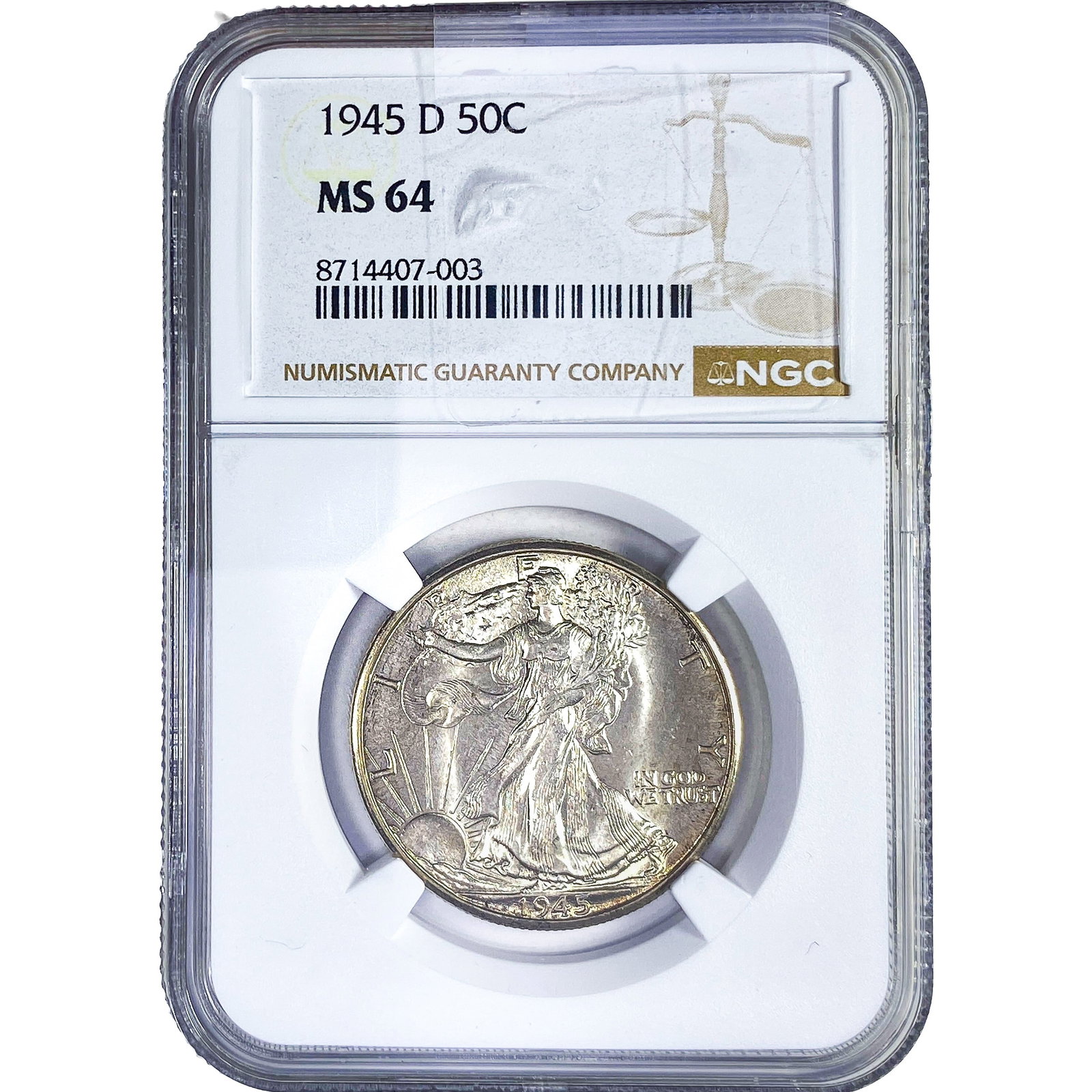 1945-D Walking Liberty Half Dollar NGC MS64 (1 of 2)