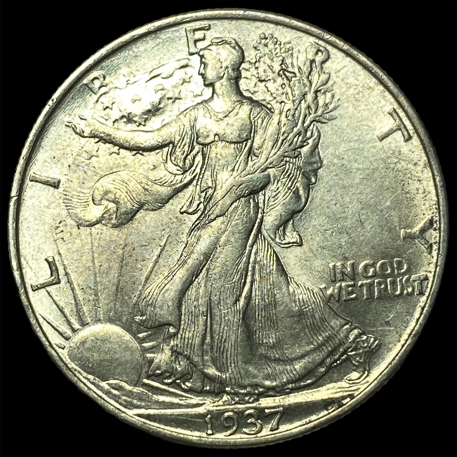 1937 Walking Liberty Half Dollar NICELY CIRCULATED: 1937 Walking Liberty Half Dollar NICELY CIRCULATED