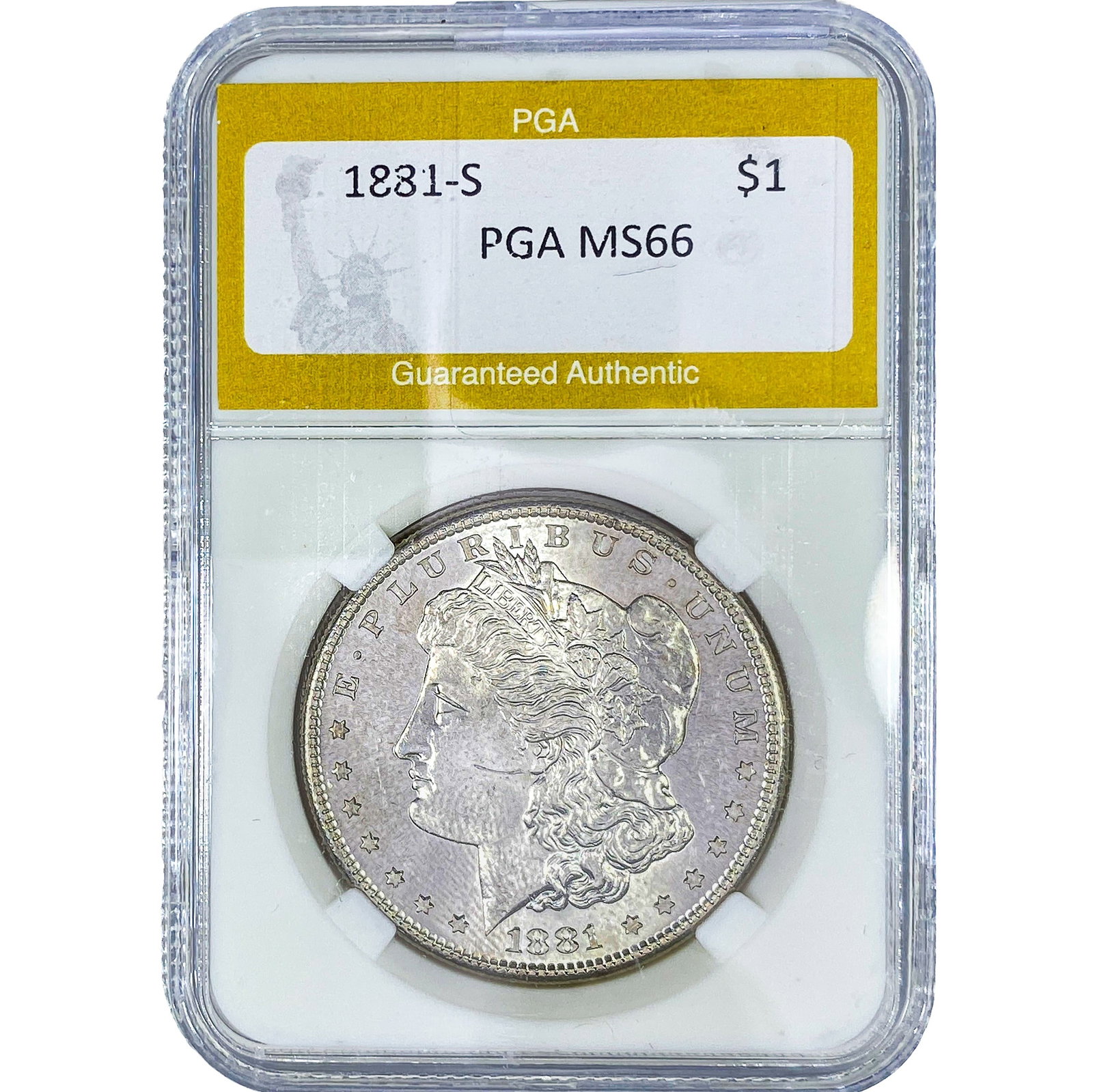 1881-S Morgan Silver Dollar PGA MS66: 1881-S Morgan Silver Dollar PGA MS66