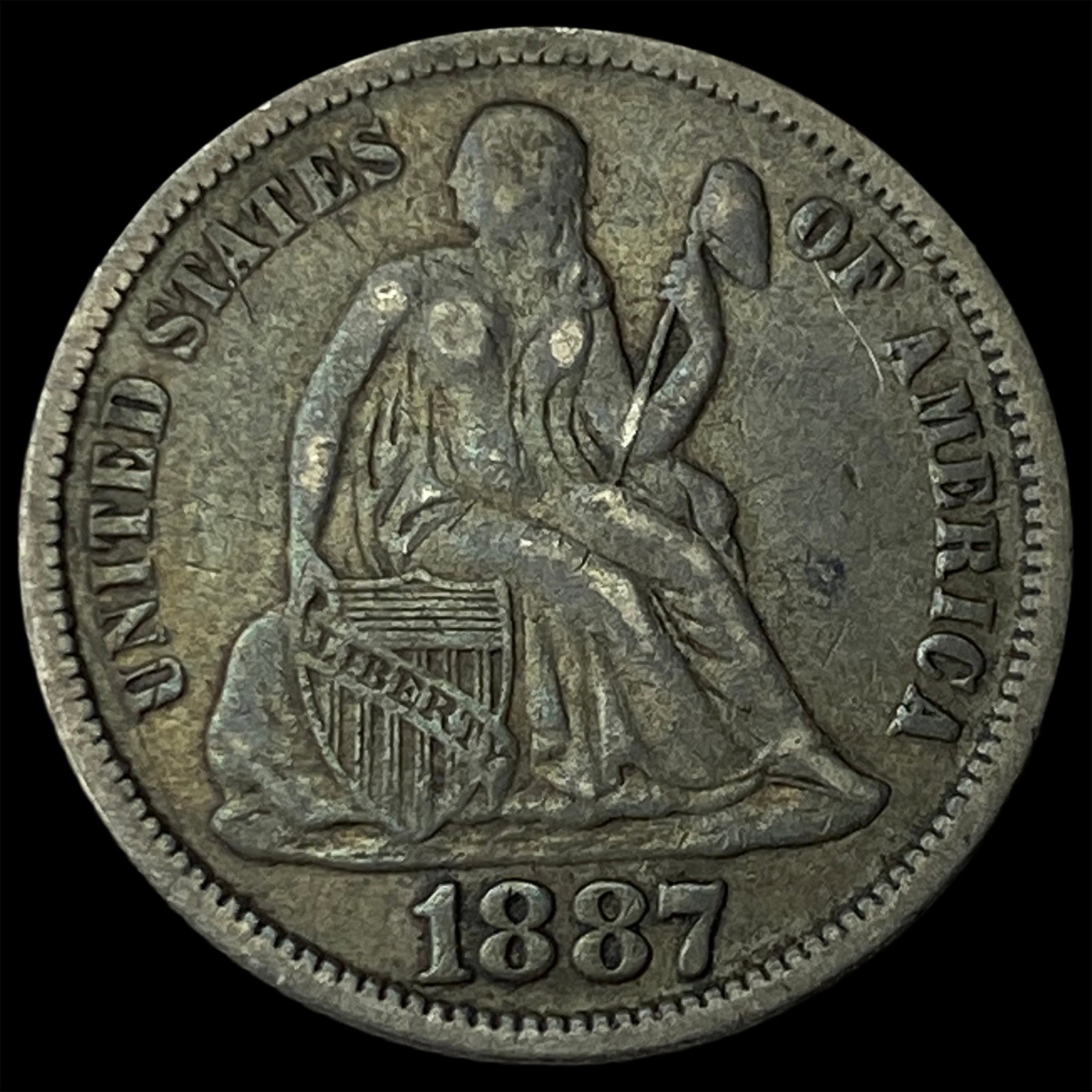 1887 Seated Liberty Dime LIGHTLY CIRCULATED: 1887 Seated Liberty Dime LIGHTLY CIRCULATED