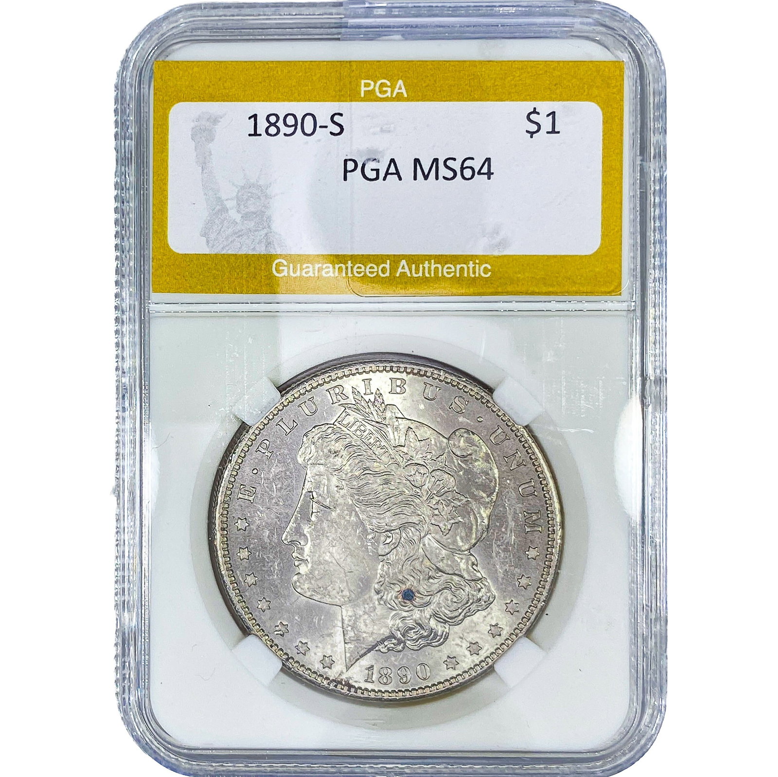 1890-S Morgan Silver Dollar PGA MS64: 1890-S Morgan Silver Dollar PGA MS64